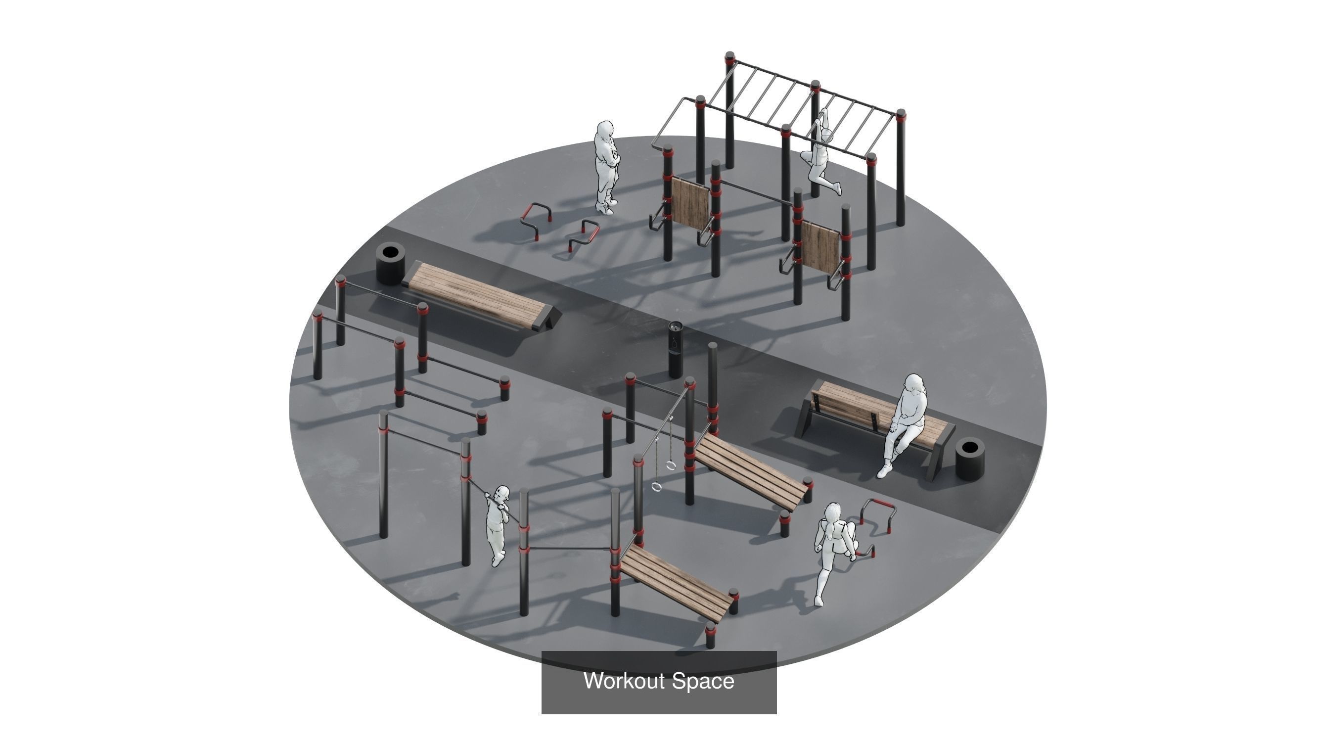 Playground set parkland design 3D Model Collection_4