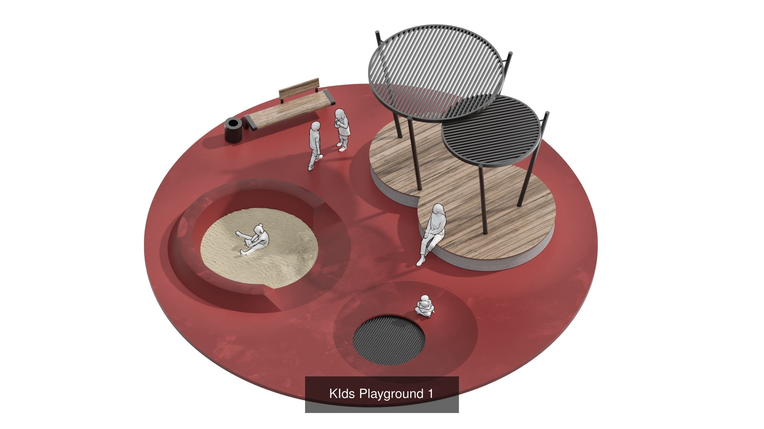 Playground set parkland design 3D Model Collection_1