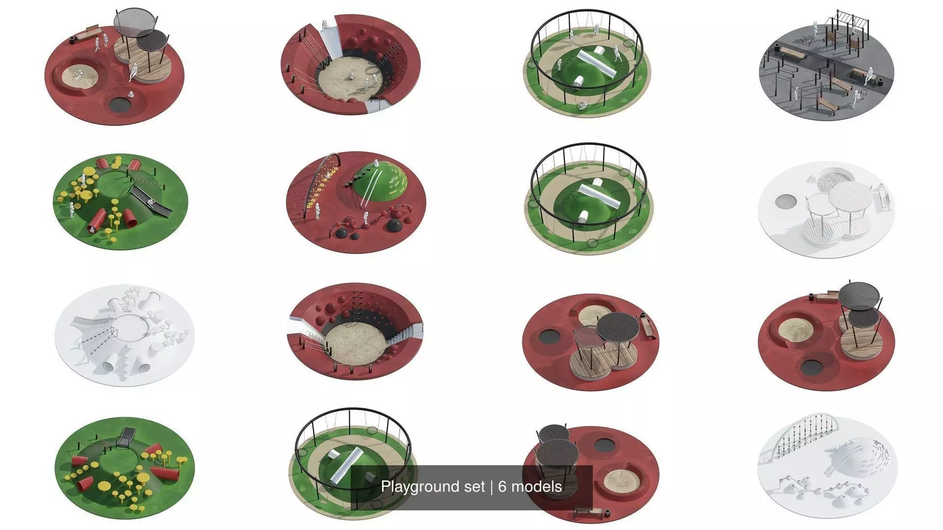 Playground set parkland design 3D Model Collection_0