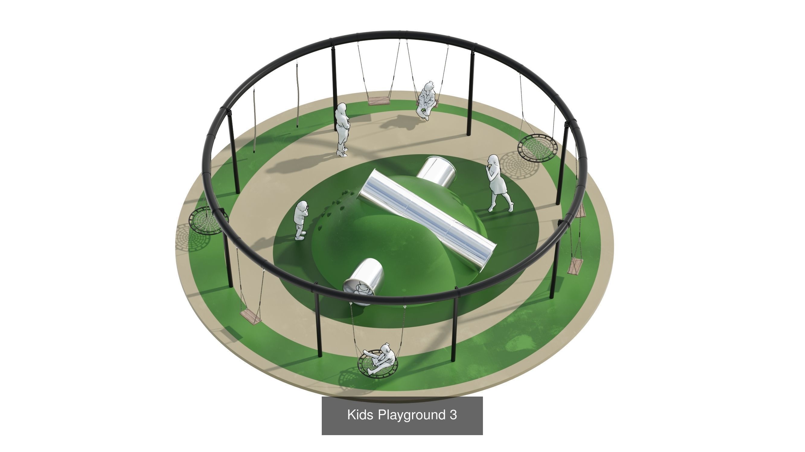Playground set parkland design 3D Model Collection_3