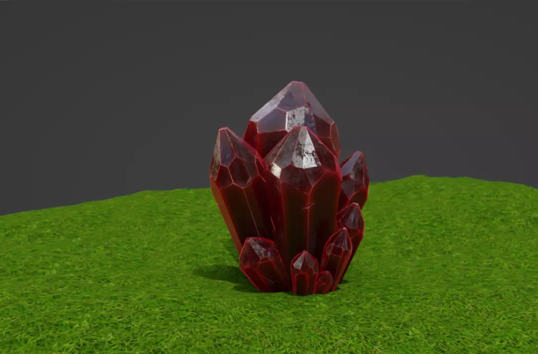 RockCrystal crystal in grass Free 3D model