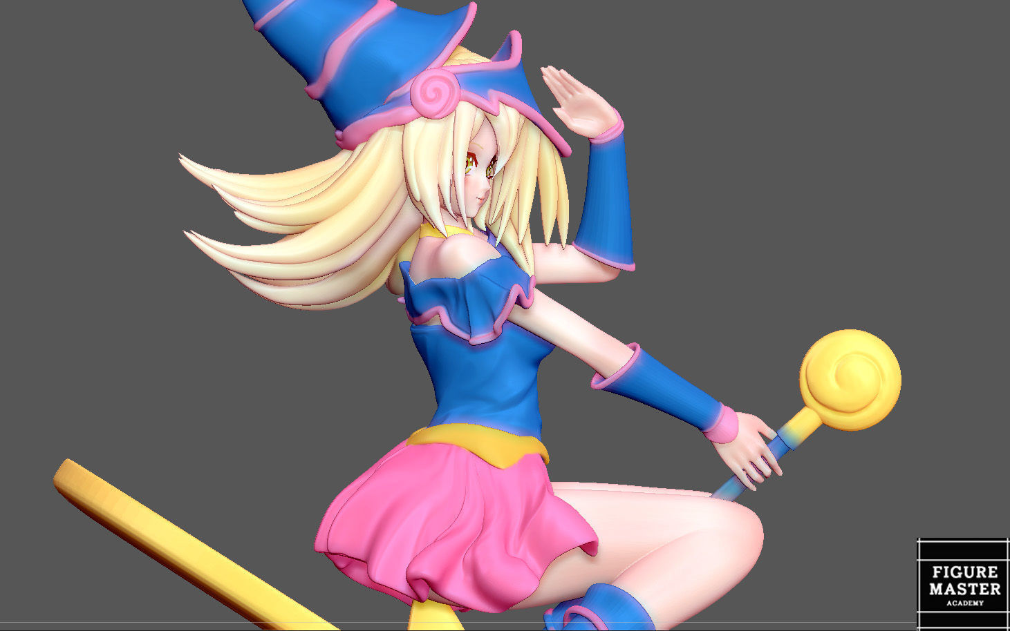 DARK MAGICIAN GIRL 2 YU GI OH ANIME CUTE CHARACTER 3D PRINT 3D print model_7