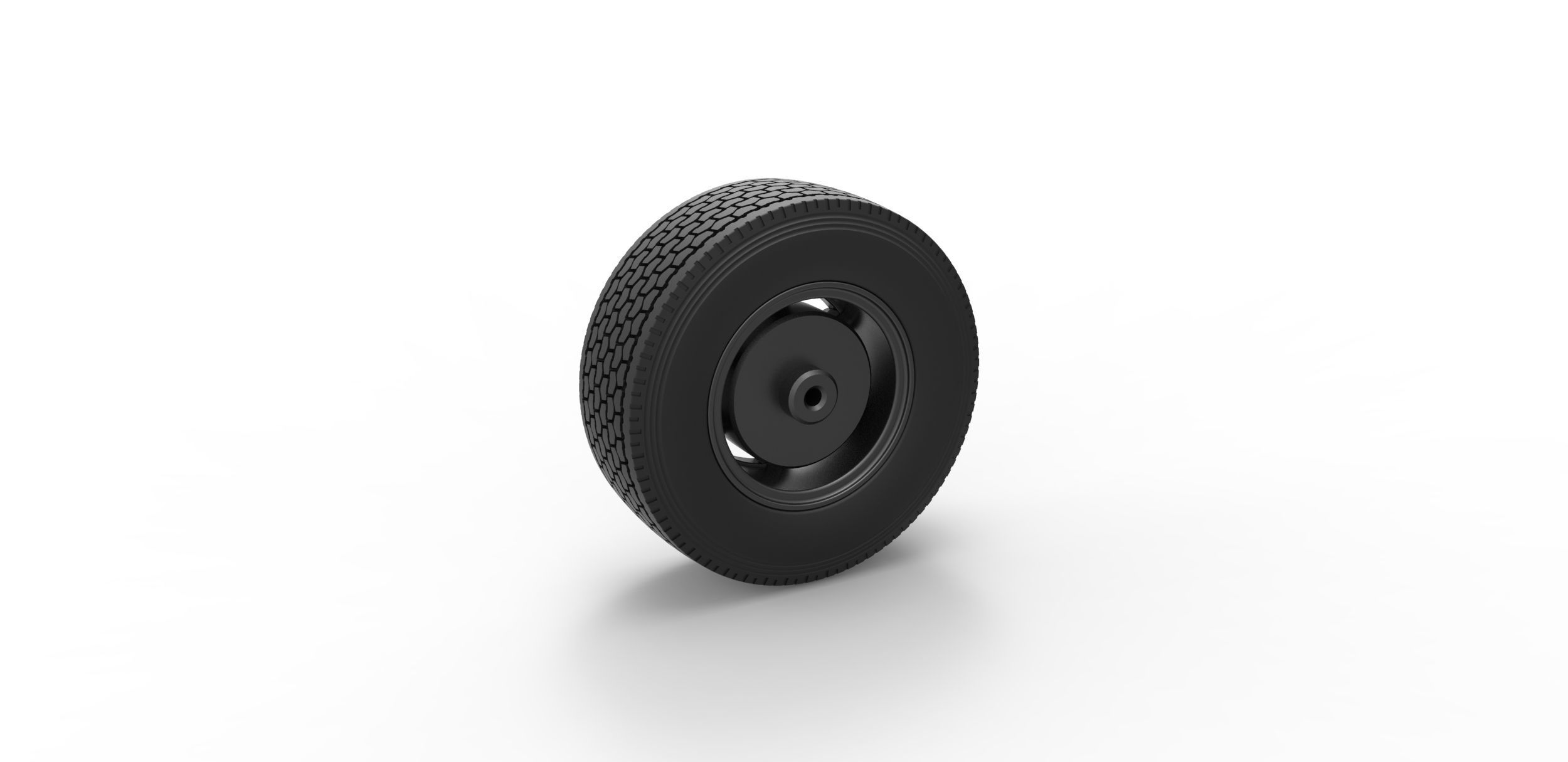 Front float 6 spoke truck wheel Scale 1 to 25 3D print model_7