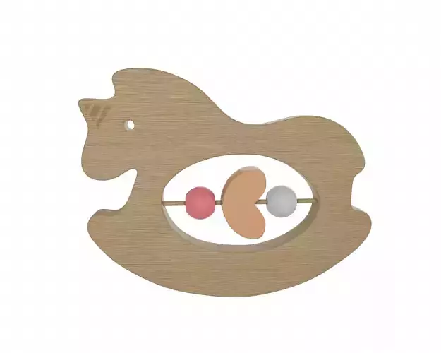 Wooden Horse Baby Toy 3D model
