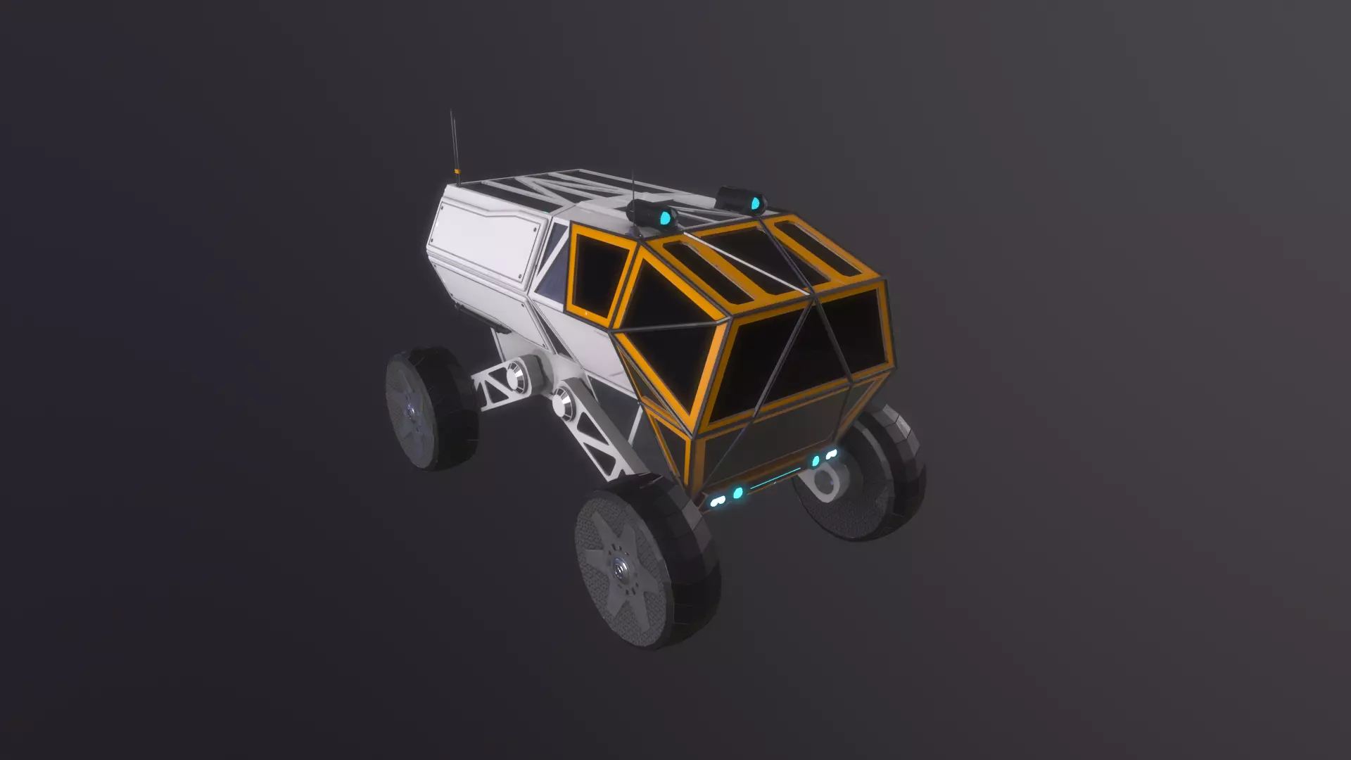 Planetary rover Scarab Low-poly 3D model_0