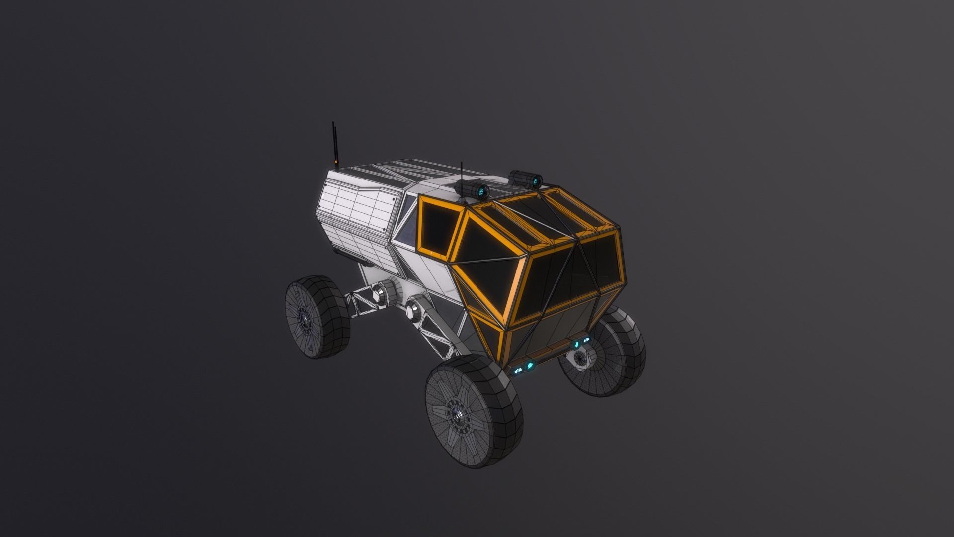Planetary rover Scarab Low-poly 3D model_1