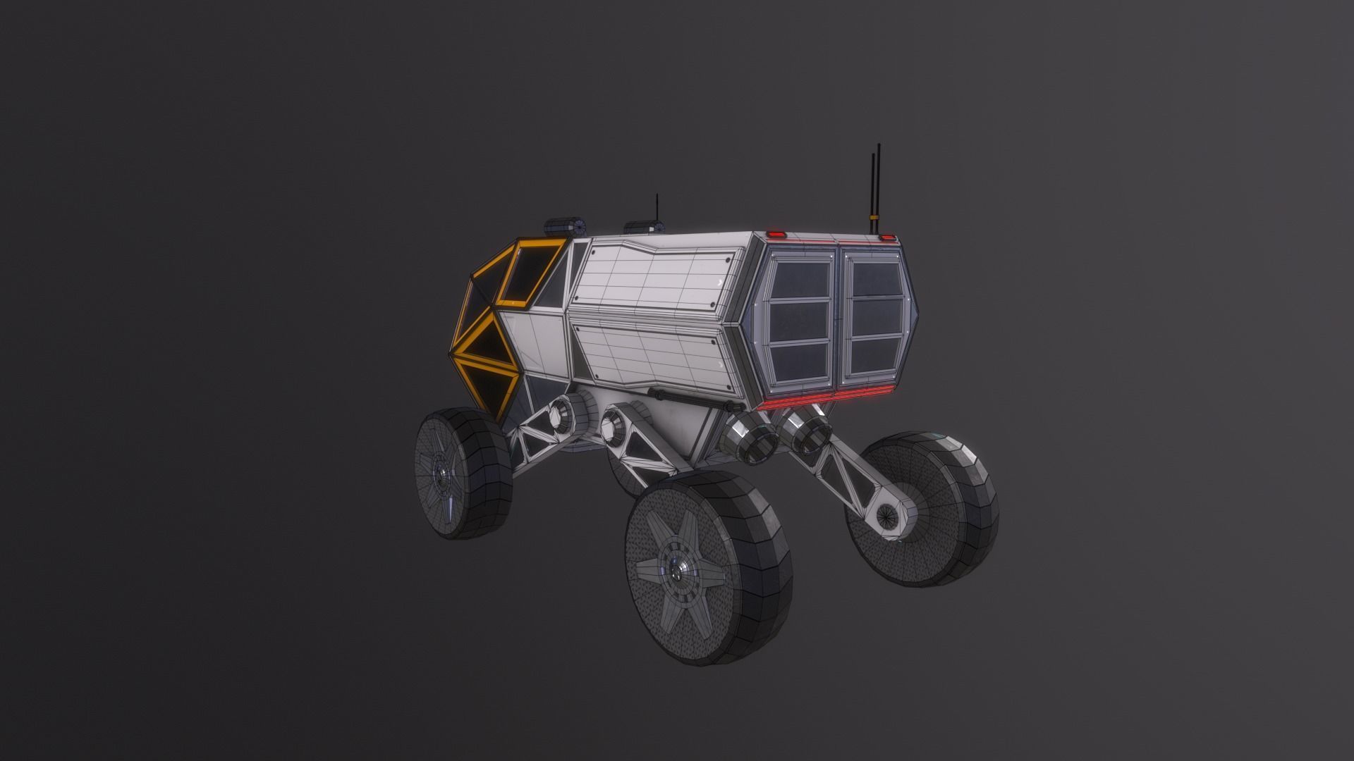 Planetary rover Scarab Low-poly 3D model_4