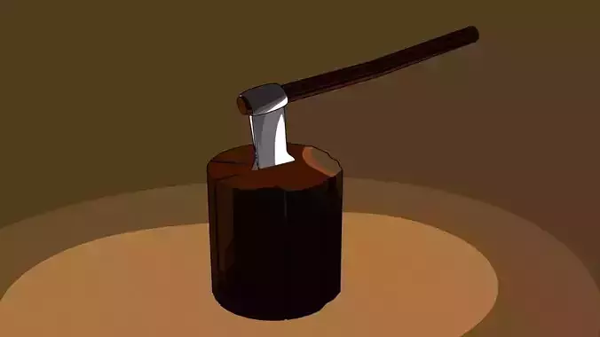 Toon Wood Axe with Wood piece