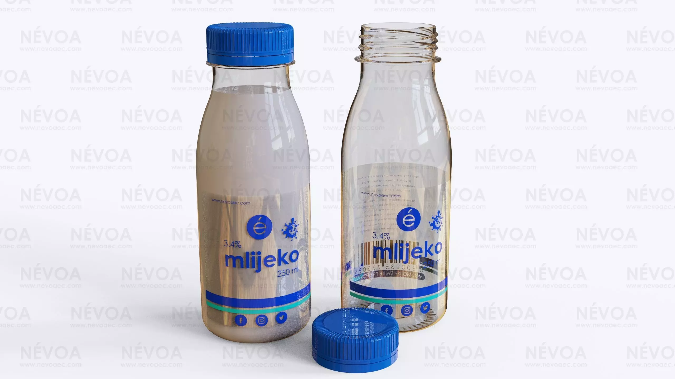 Milk bottle - Classic G series 250 ml 3D model
