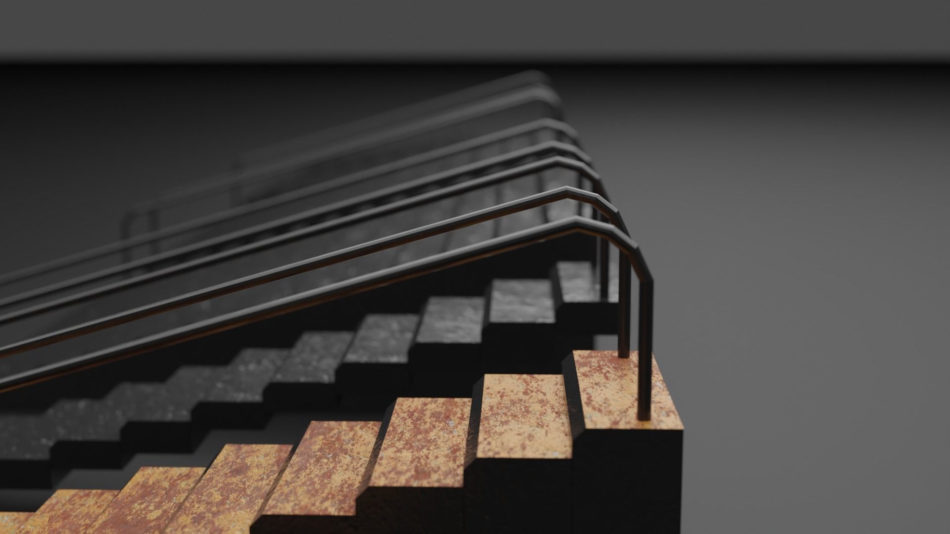 3d low poly modular sci-fi stairs designs 3D model_5