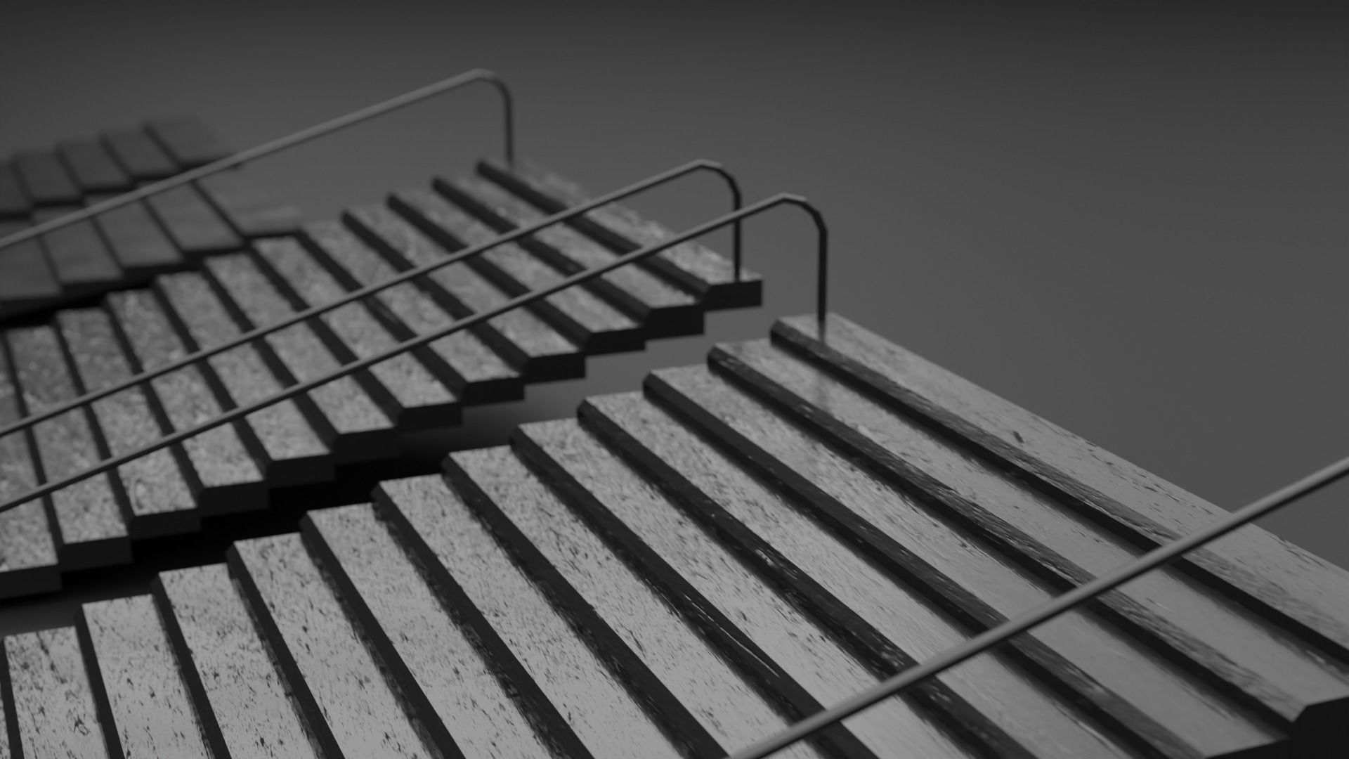 3d low poly modular sci-fi stairs designs 3D model_6