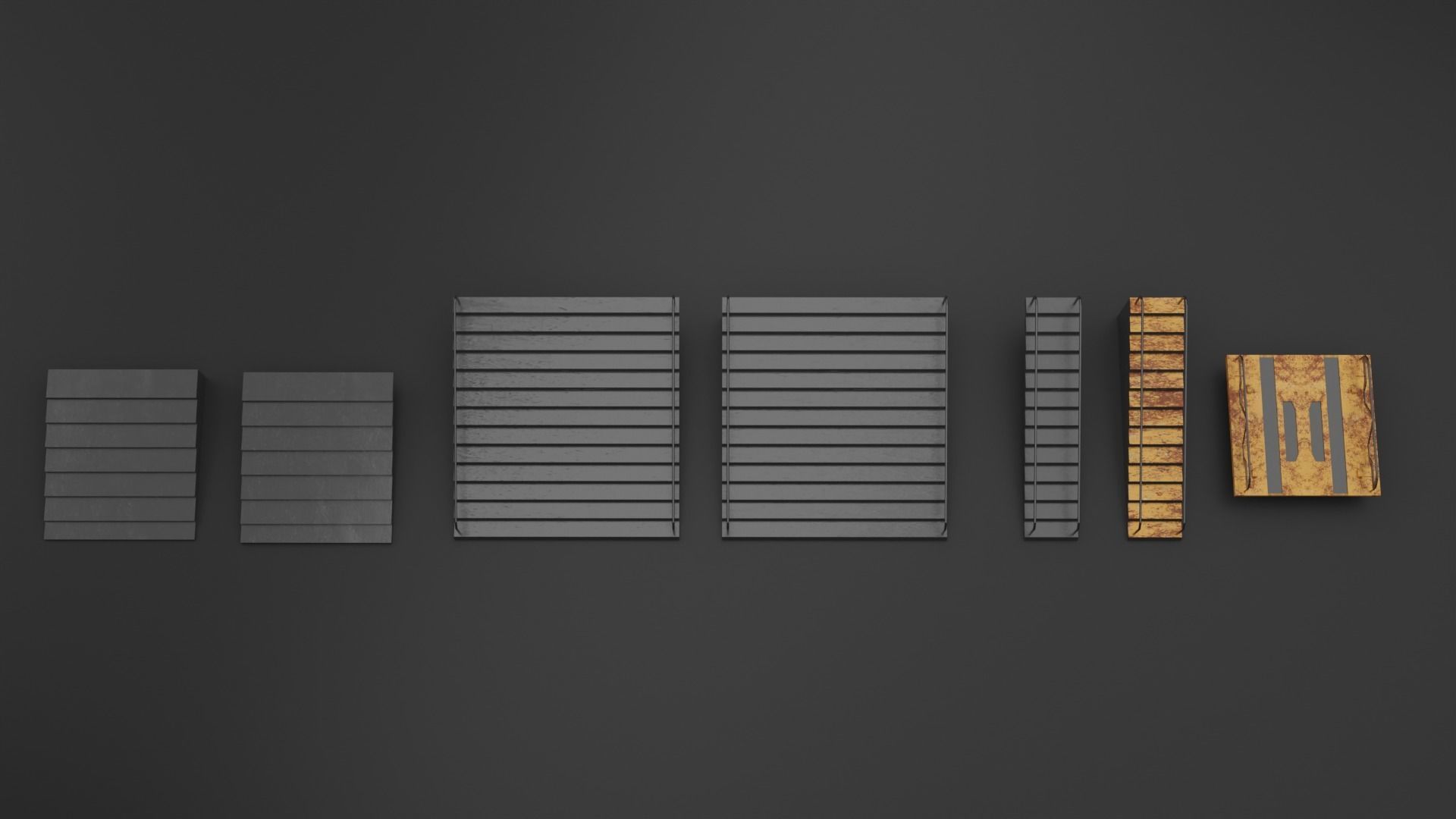 3d low poly modular sci-fi stairs designs 3D model_3