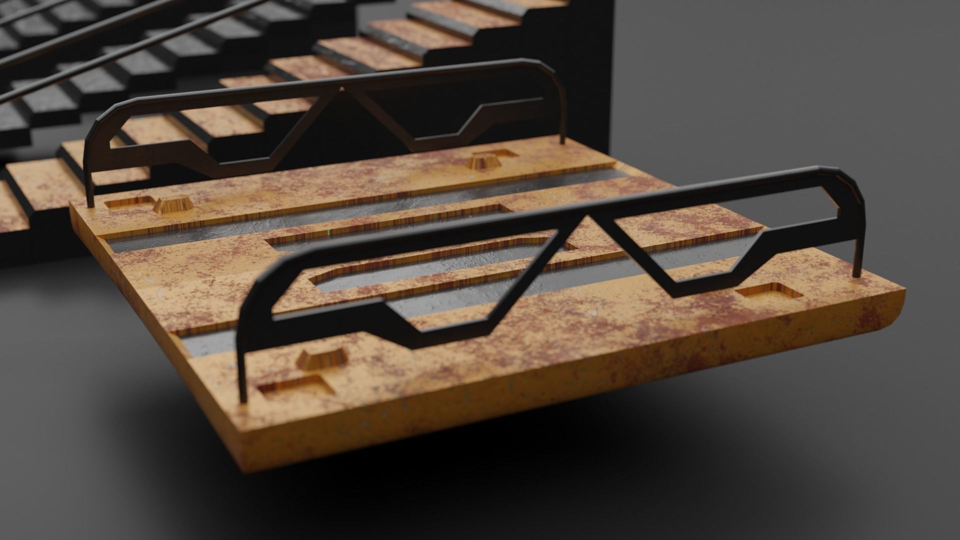 3d low poly modular sci-fi stairs designs 3D model_4