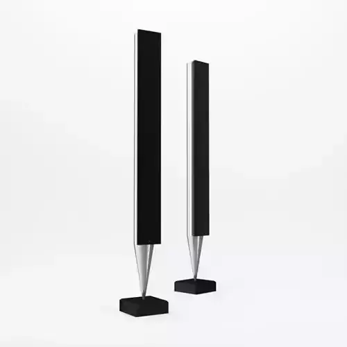 Modern Metal Upright Speakers 3D model Modern Metal Upright Speakers 3D model