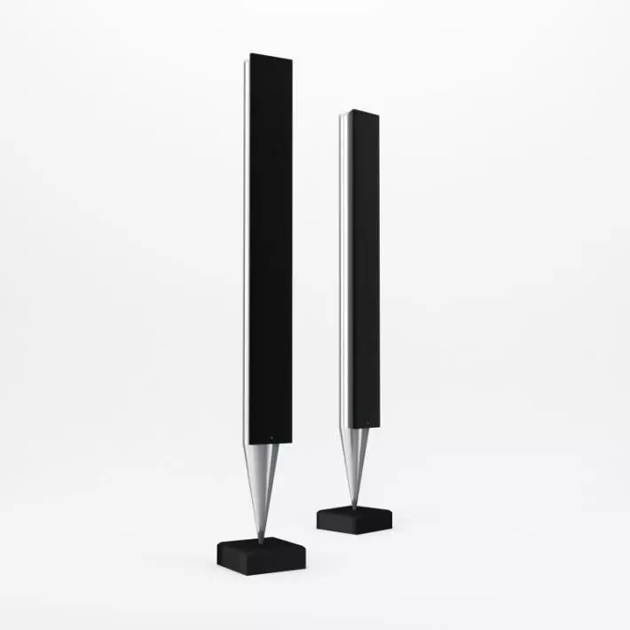 Modern Metal Upright Speakers 3D model_0