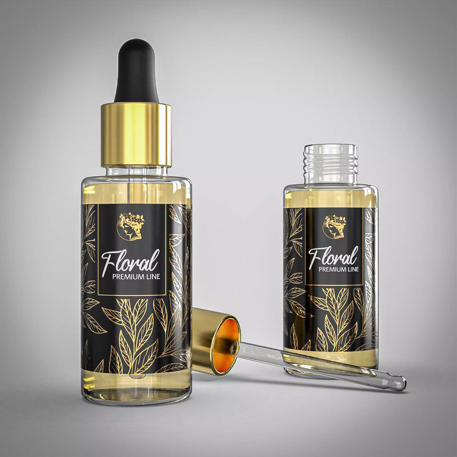 Cosmetic perfume bottle with pipette 30ml 3D model_0