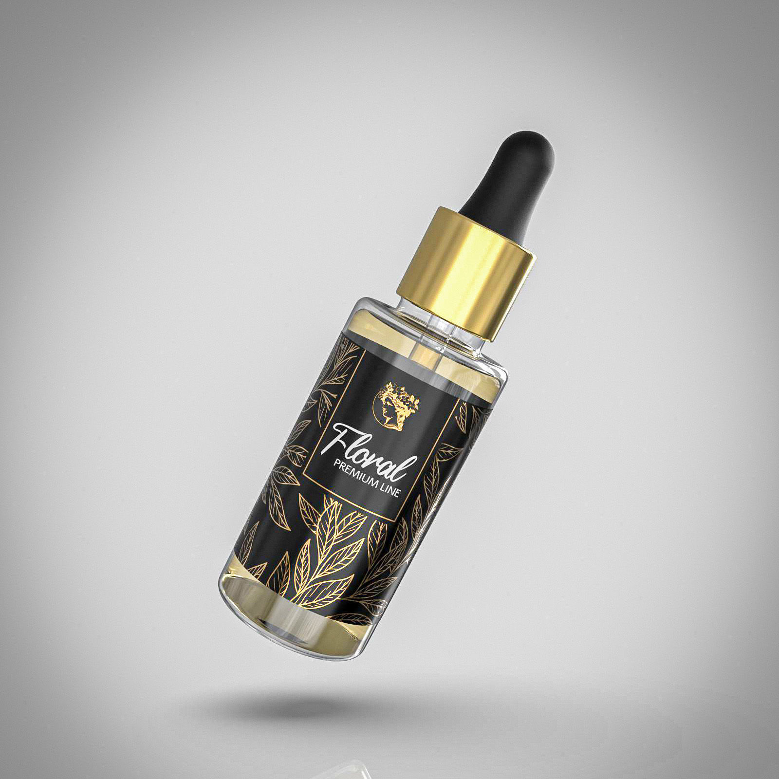 Cosmetic perfume bottle with pipette 30ml 3D model_5