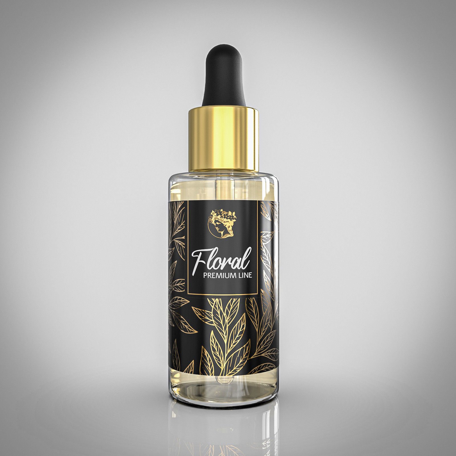 Cosmetic perfume bottle with pipette 30ml 3D model_1