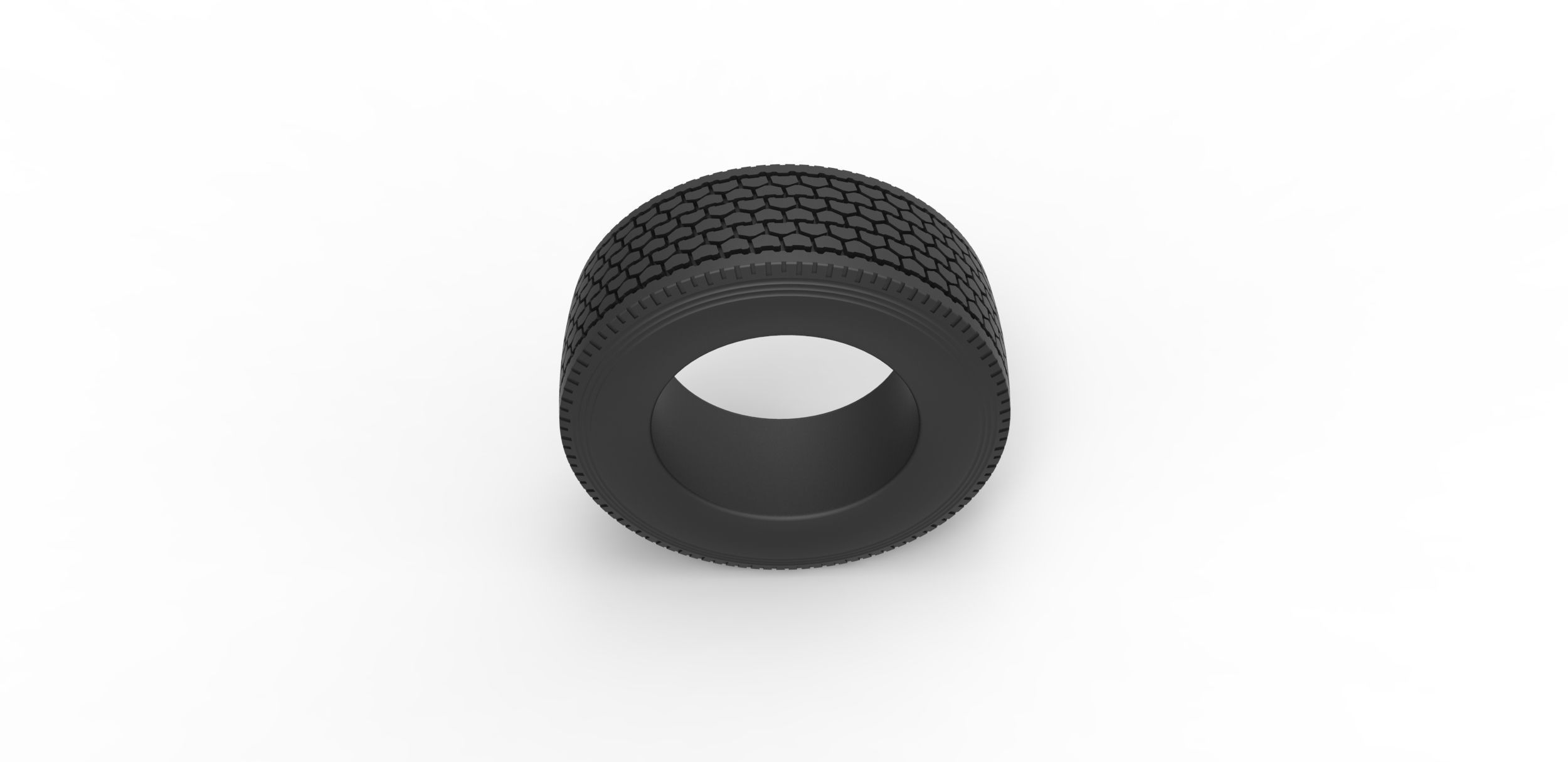 Semi truck tire 2 Scale 1 to 25 3D print model_5