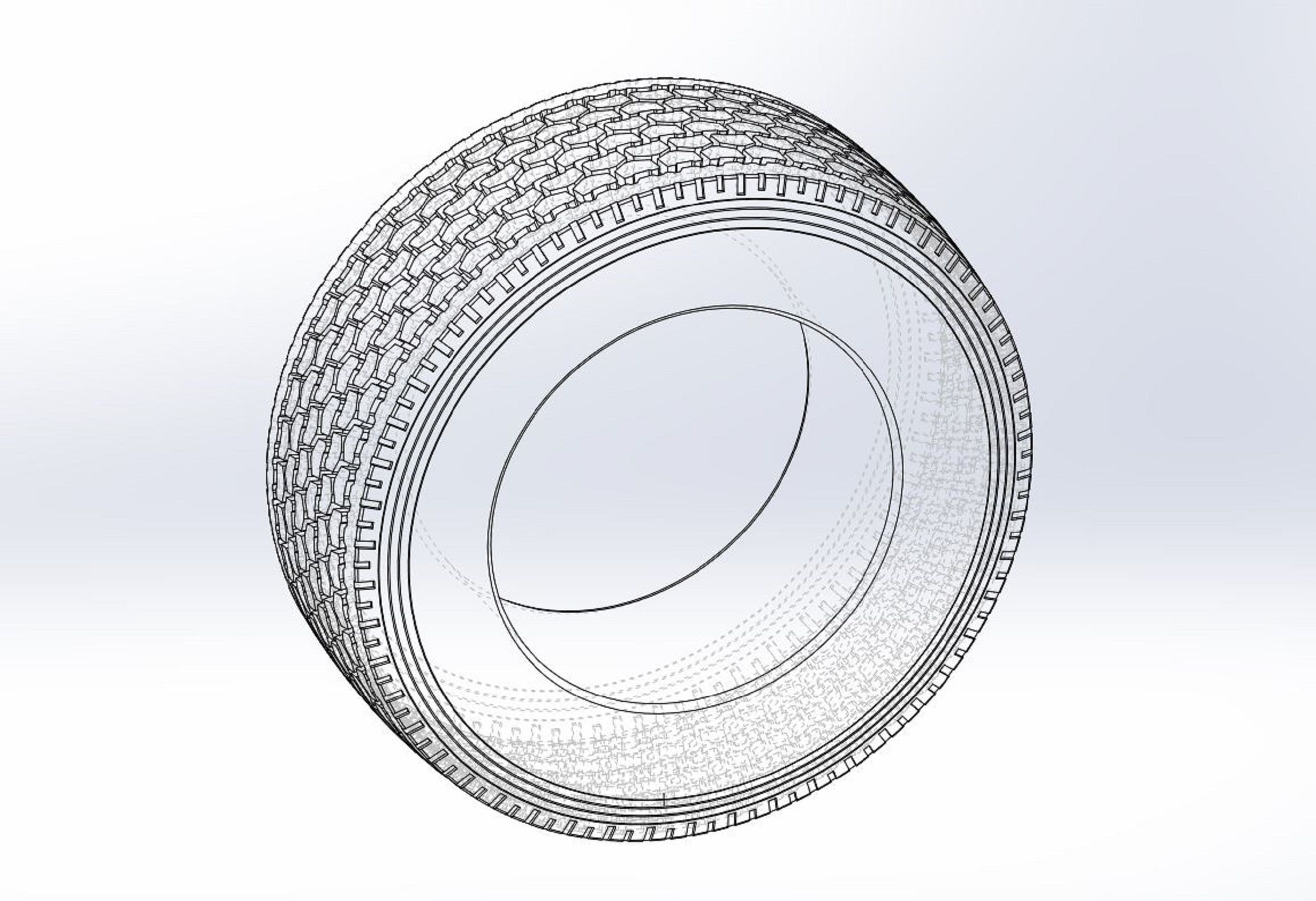 Semi truck tire 2 Scale 1 to 25 3D print model_7