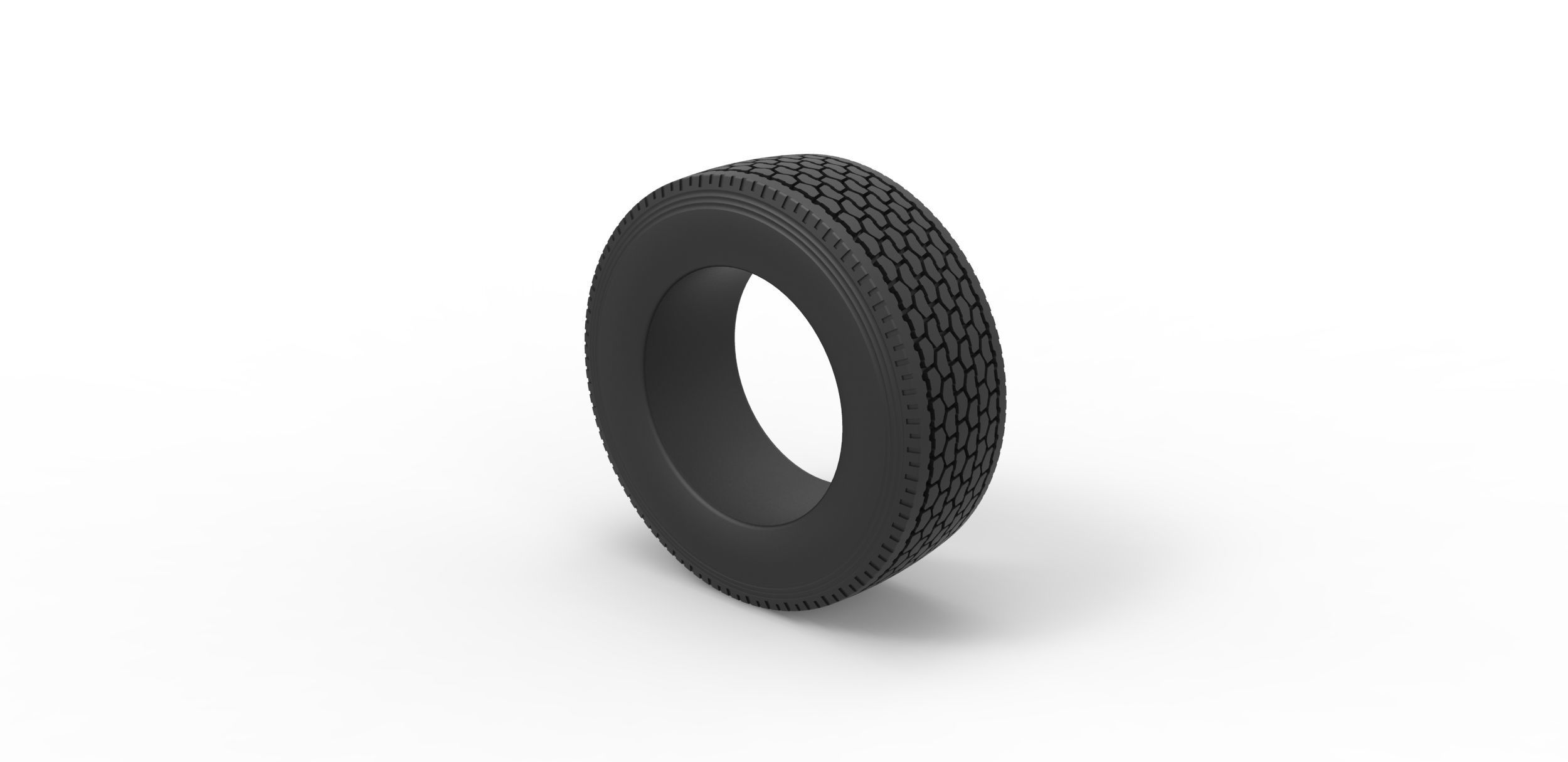 Semi truck tire 2 Scale 1 to 25 3D print model_6