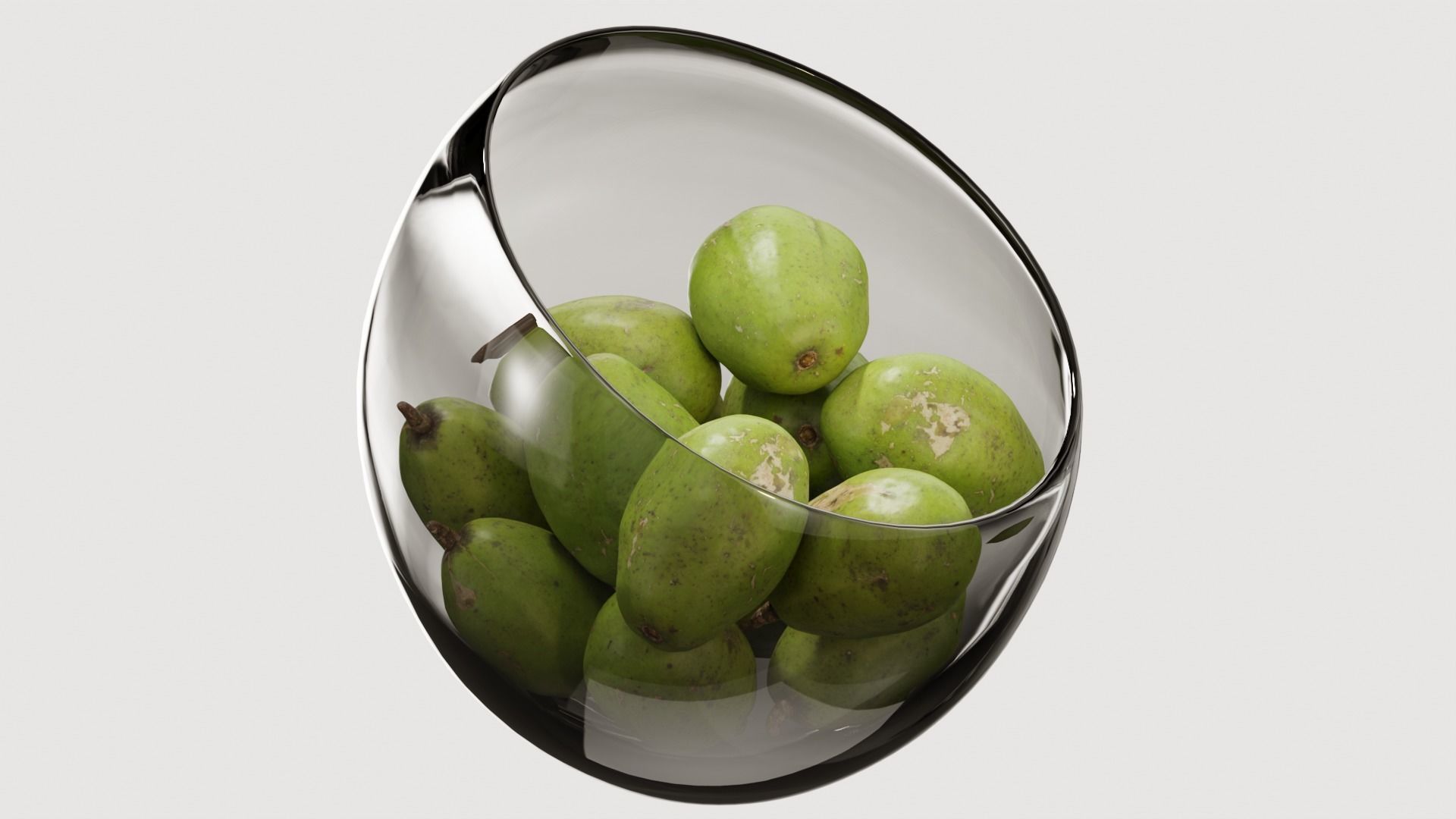 Large Slant Fruit Bowl ambarella 3D model_5