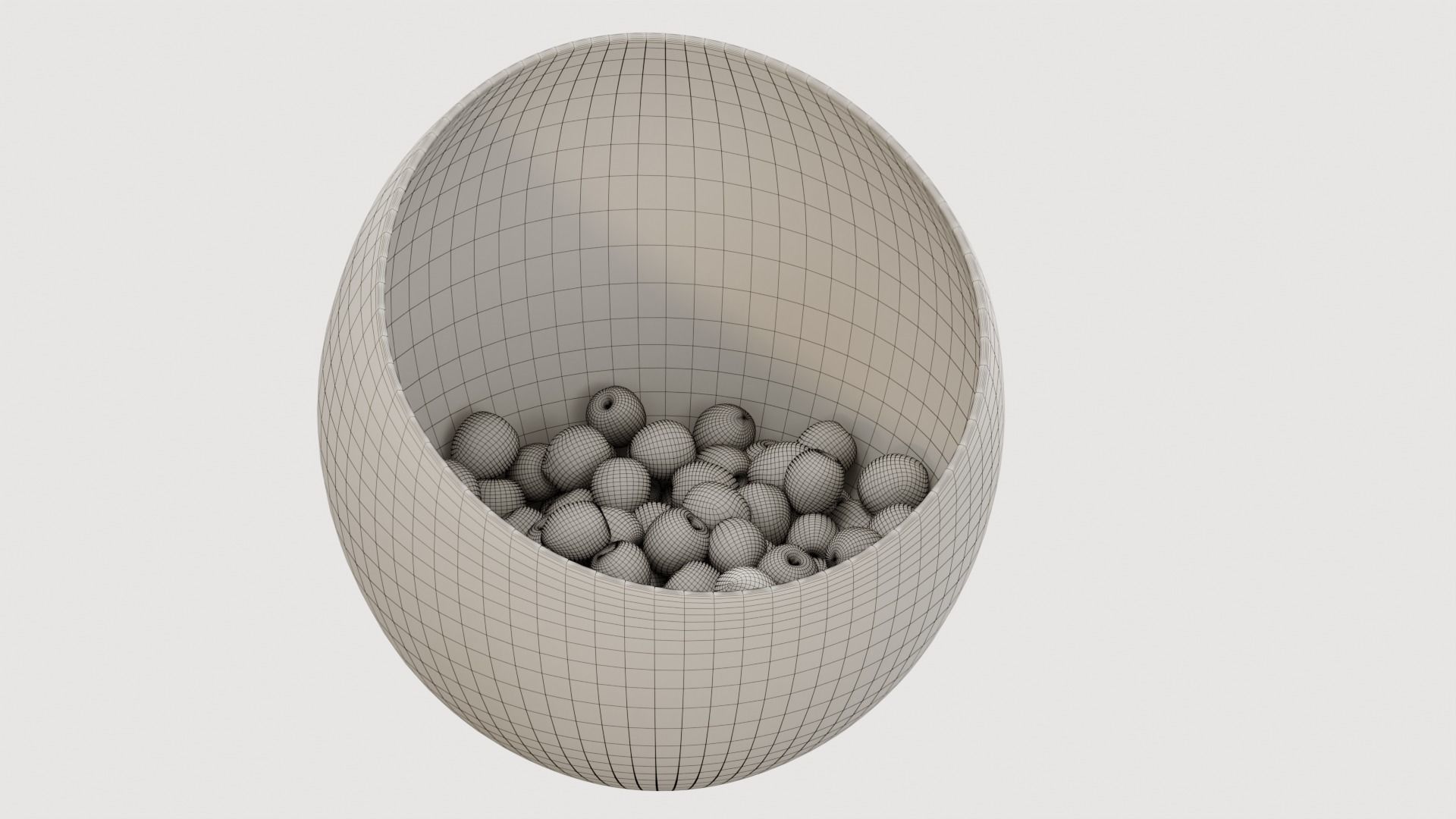 Large Slant Fruit Bowl Apricot  3D model_6