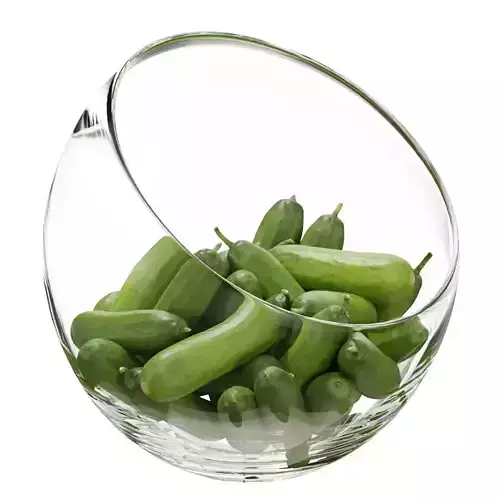Large Slant Fruit Bowl baby cucumber 3D model