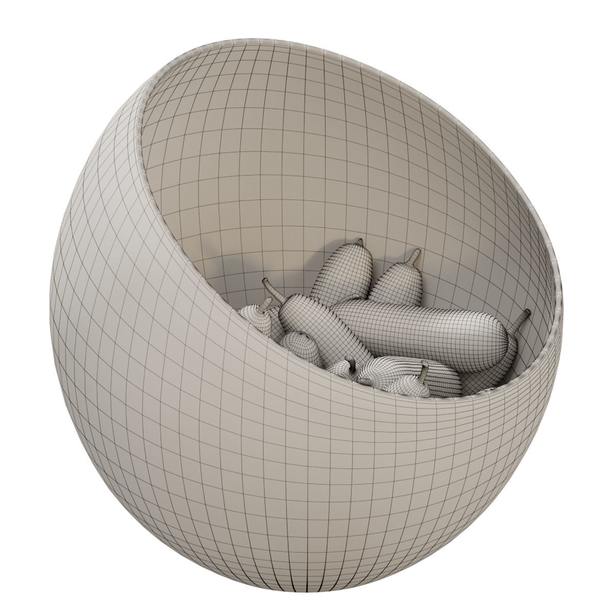 Large Slant Fruit Bowl baby cucumber 3D model_3