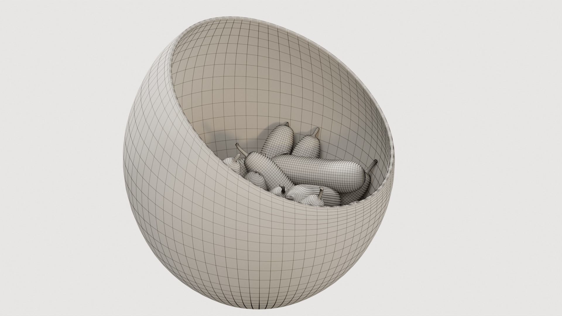 Large Slant Fruit Bowl baby cucumber 3D model_7