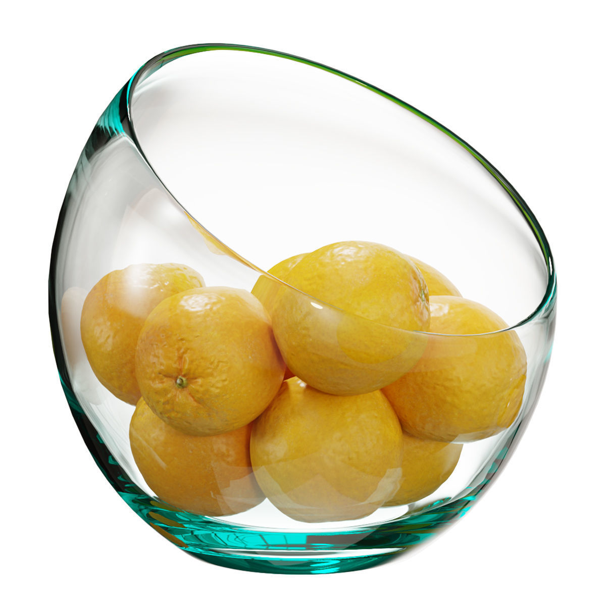 Large Slant Fruit Bowl oranges 3D model_1