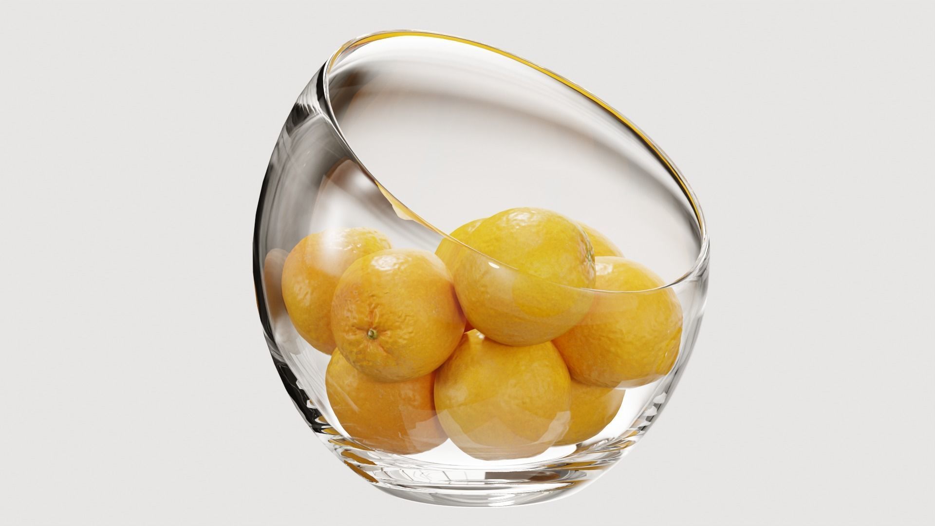 Large Slant Fruit Bowl oranges 3D model_3