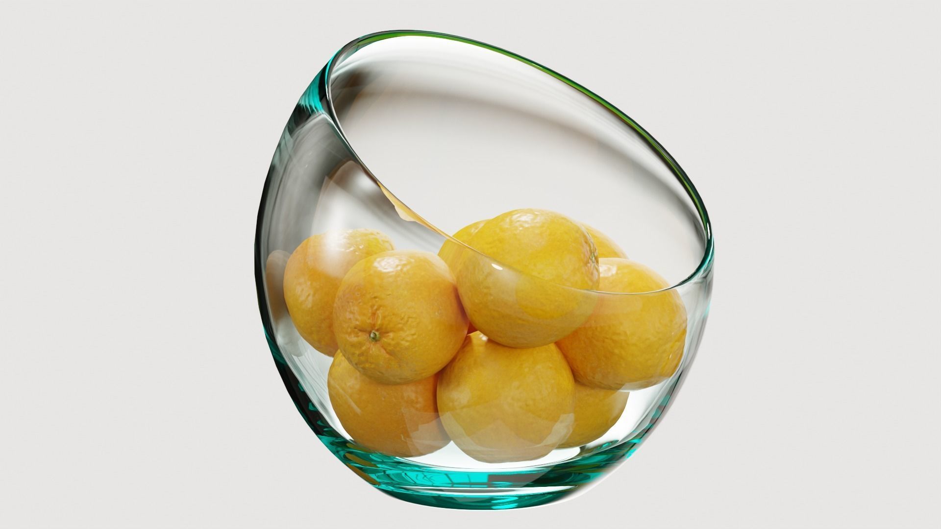 Large Slant Fruit Bowl oranges 3D model_4
