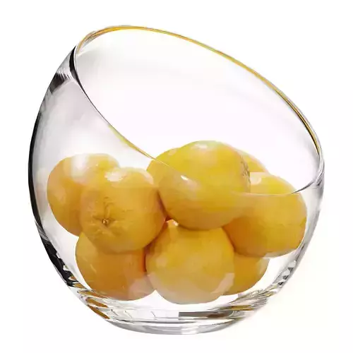 Large Slant Fruit Bowl oranges 3D model