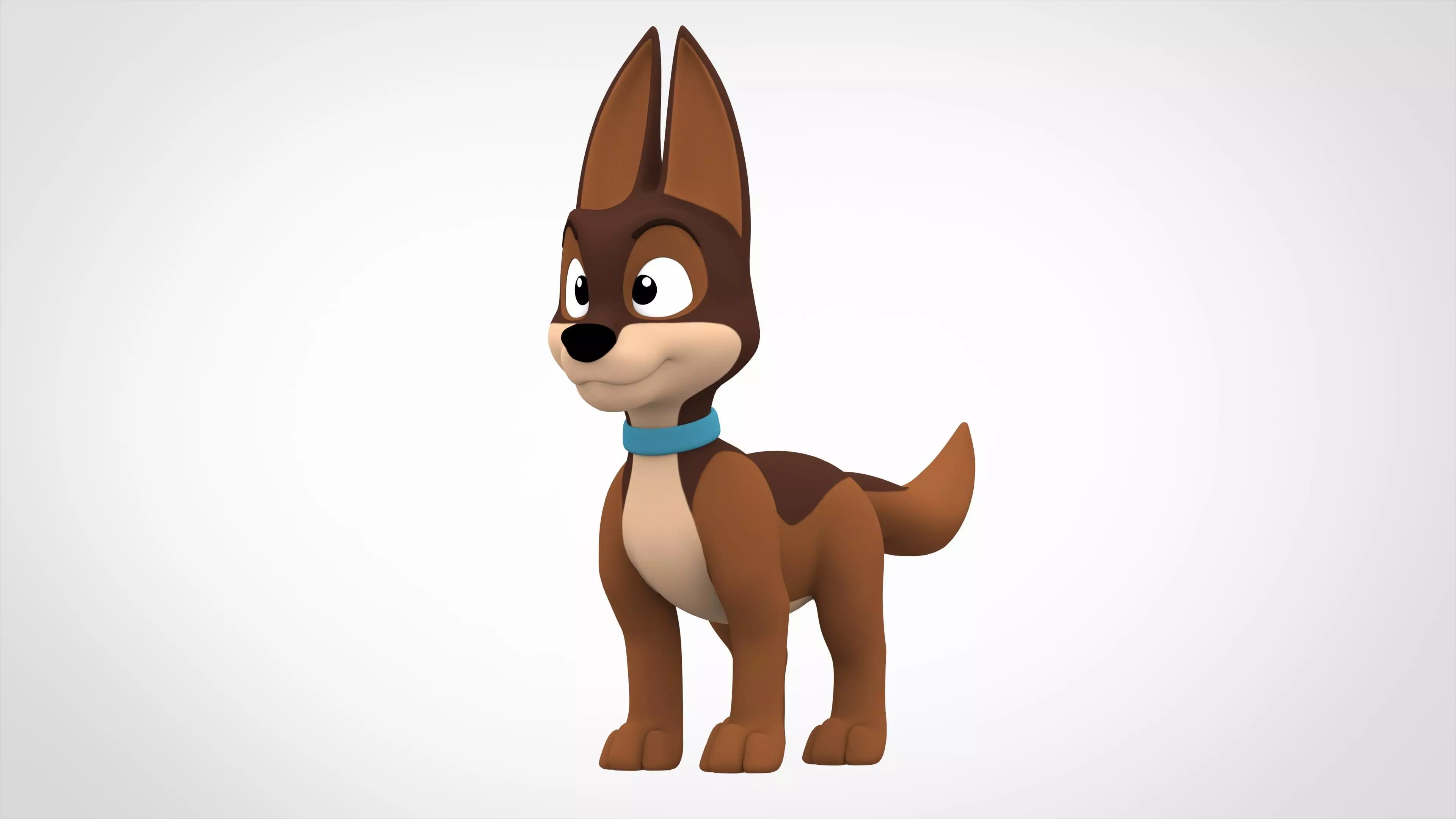 Blaze cartoon dog Low-poly 3D model_0