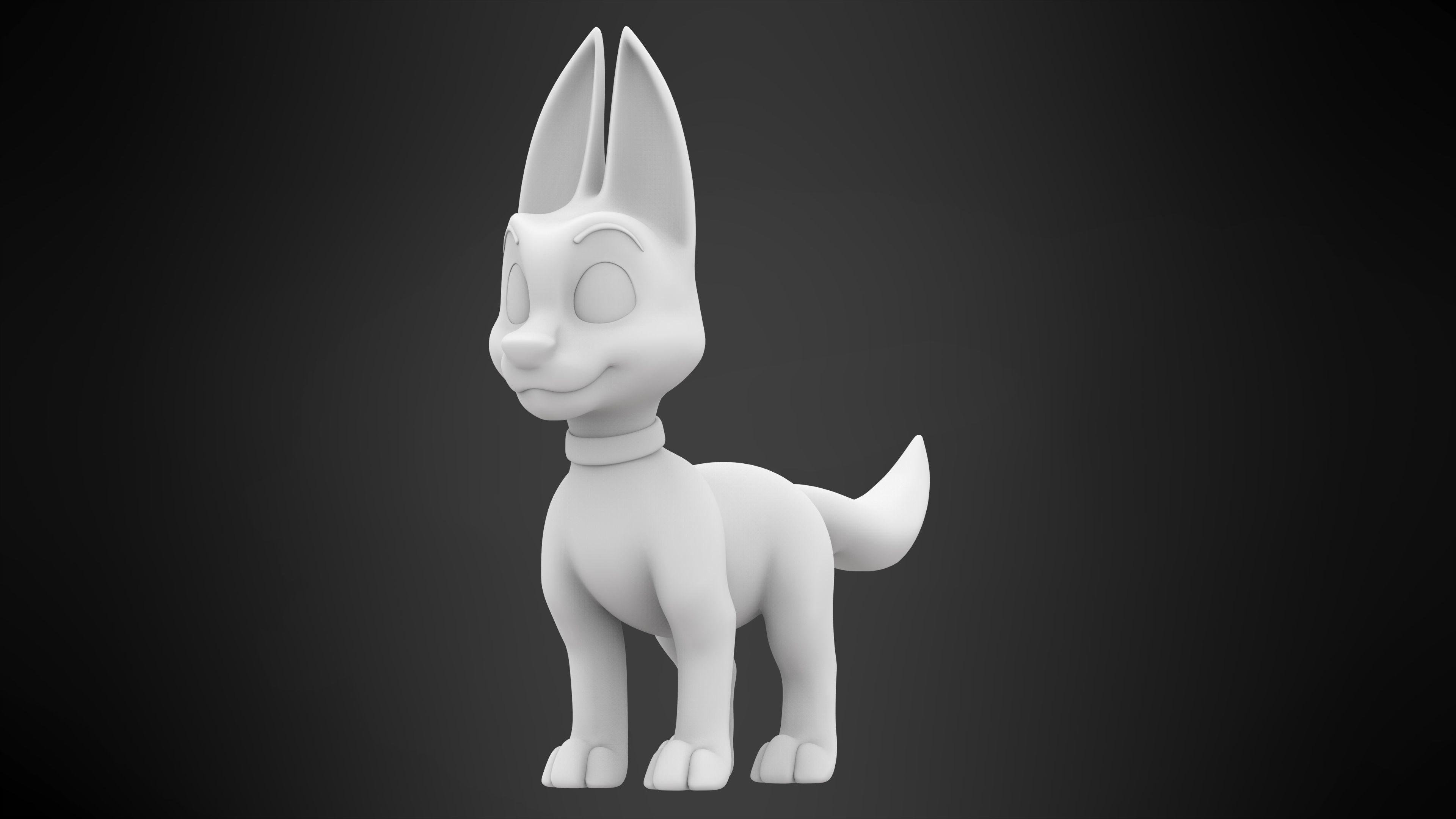 Blaze cartoon dog Low-poly 3D model_5
