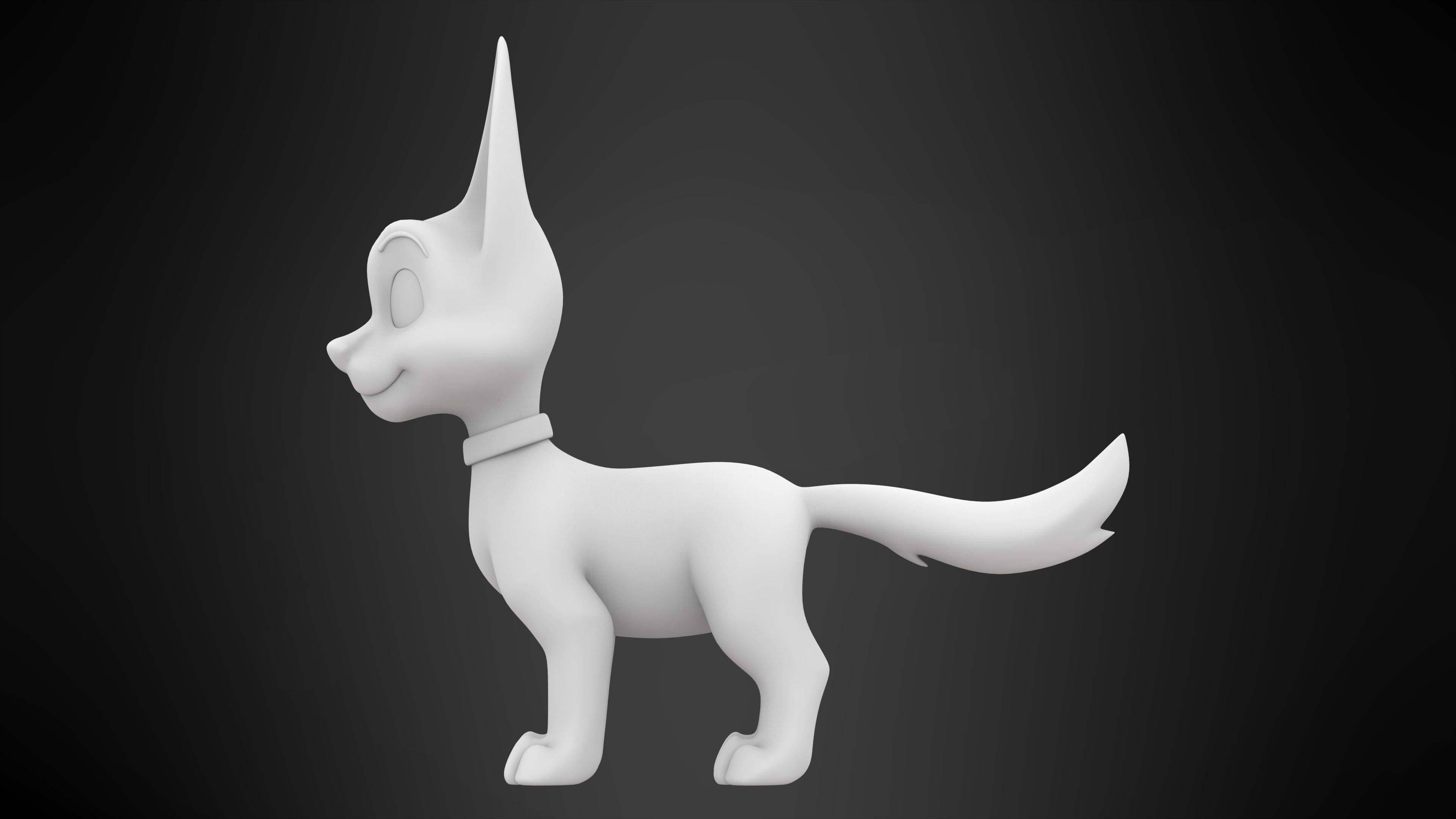 Blaze cartoon dog Low-poly 3D model_7