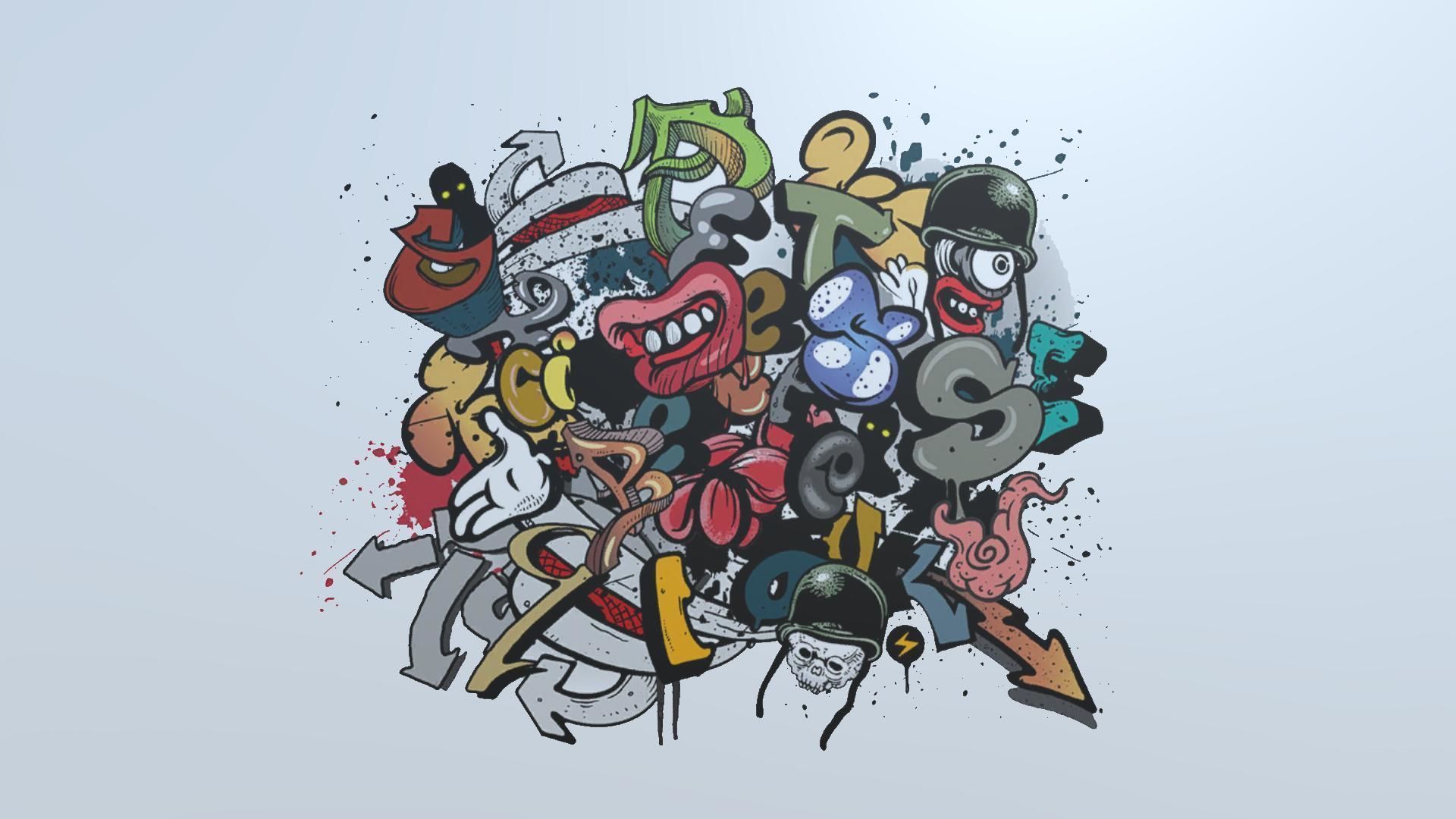 Graffiti Decals Pack Low-poly 3D model_6