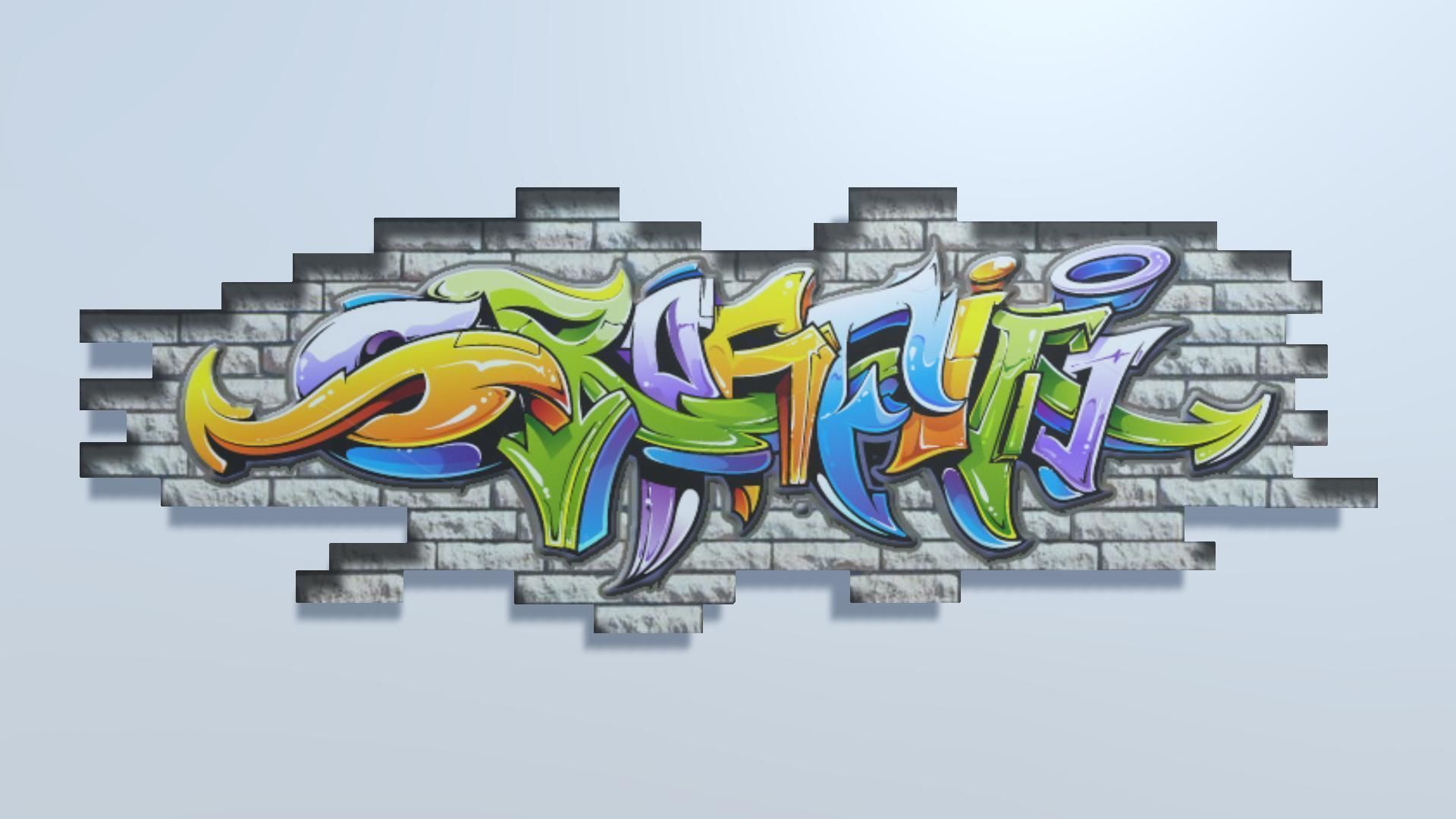 Graffiti Decals Pack Low-poly 3D model_5