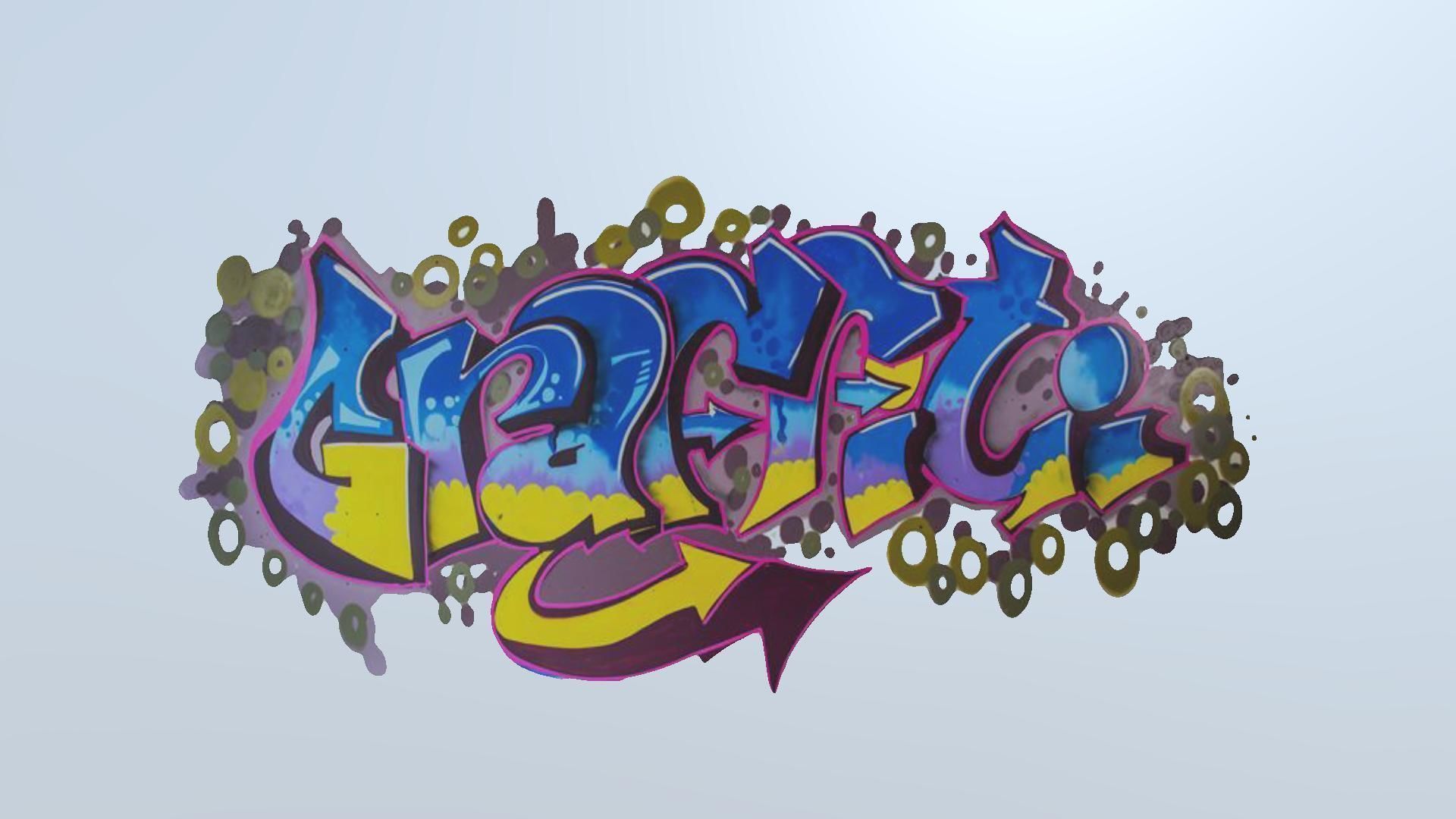 Graffiti Decals Pack Low-poly 3D model_1