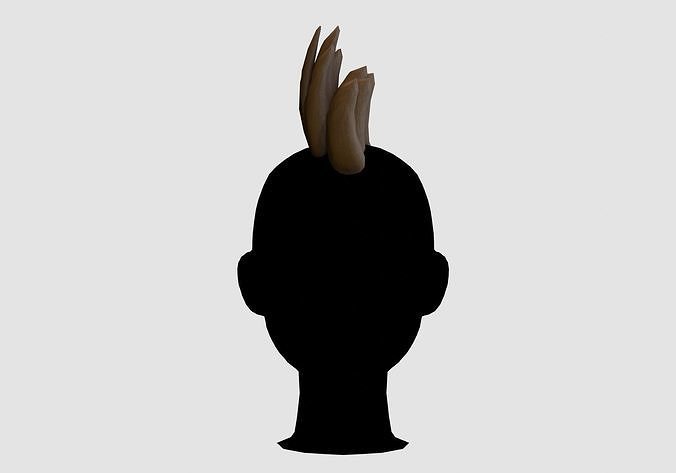 Up Punk Hairstyle  Low-poly 3D model