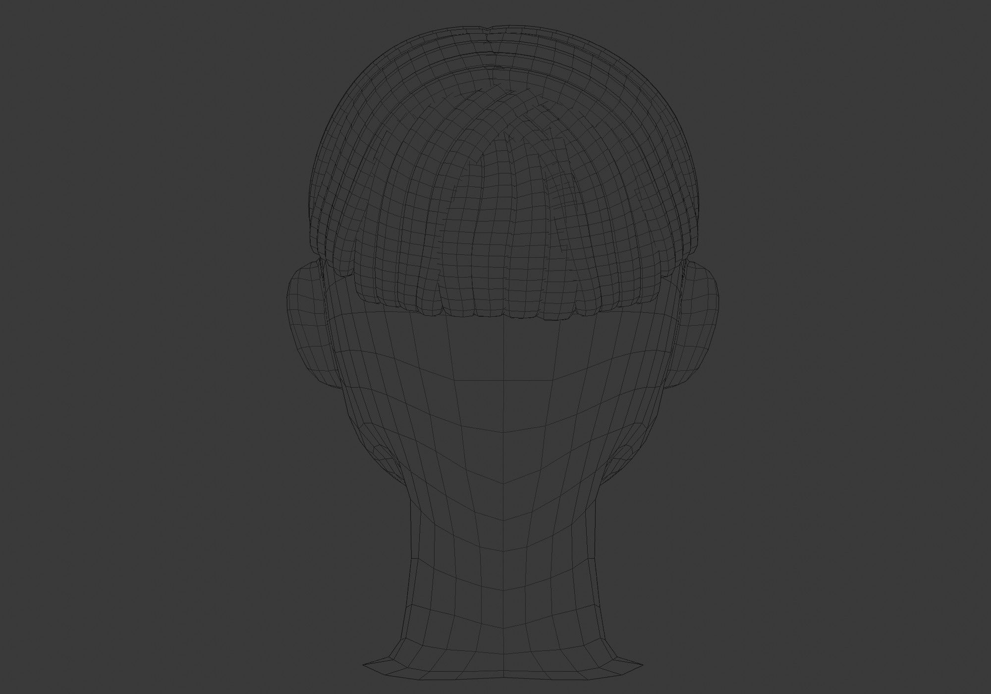 Simple Male Hairstyle  Low-poly 3D model_9