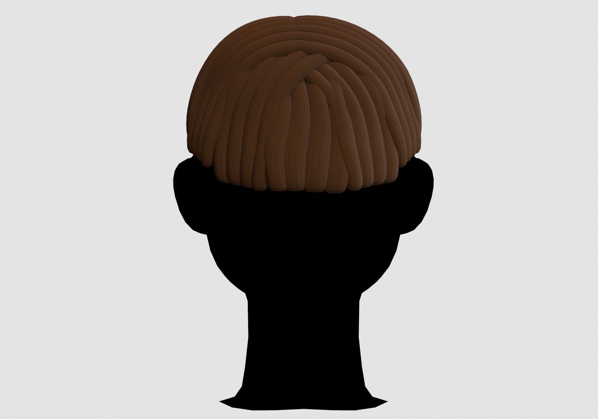 Simple Male Hairstyle  Low-poly 3D model_4