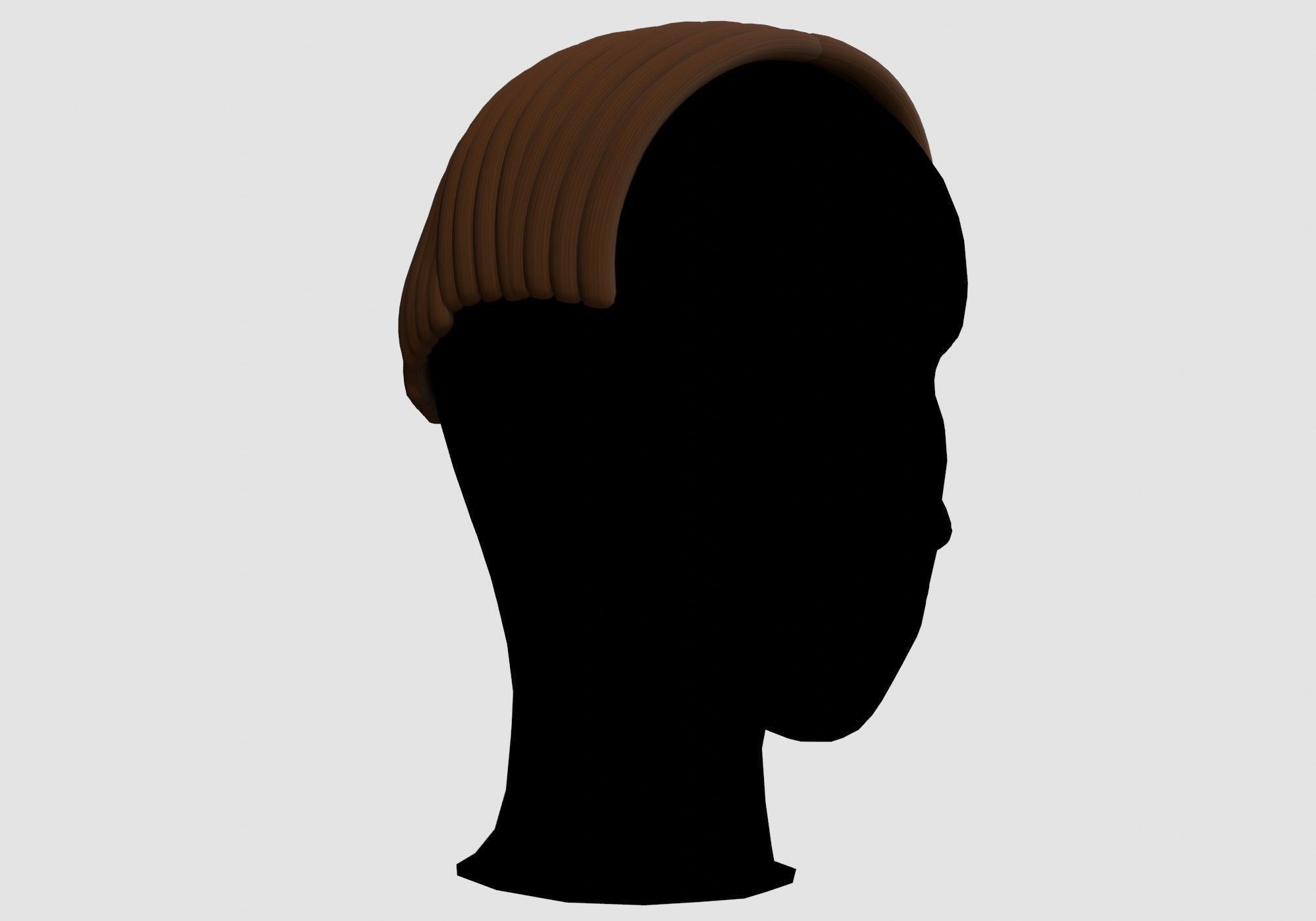 Simple Male Hairstyle  Low-poly 3D model_1