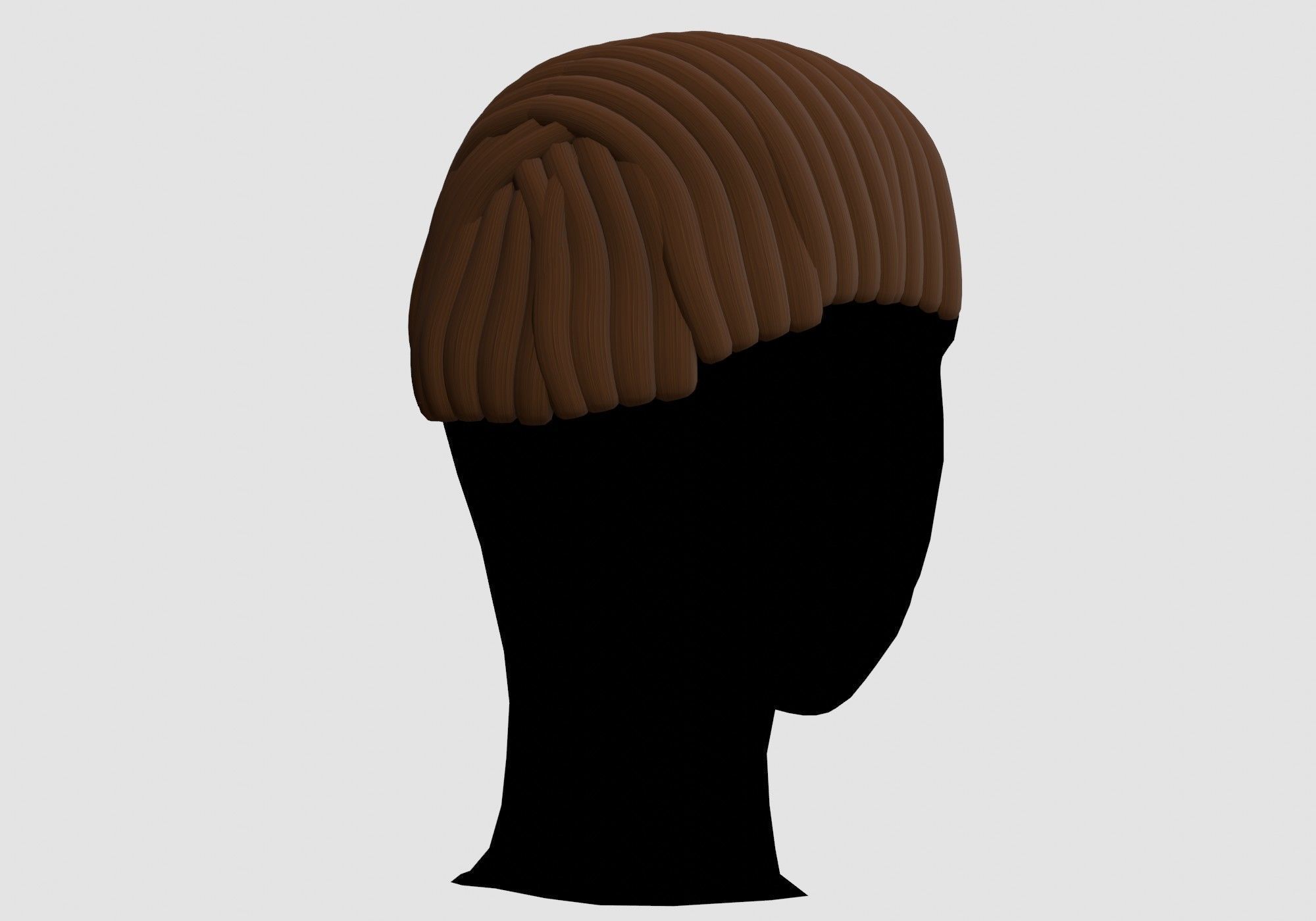Simple Male Hairstyle  Low-poly 3D model_3