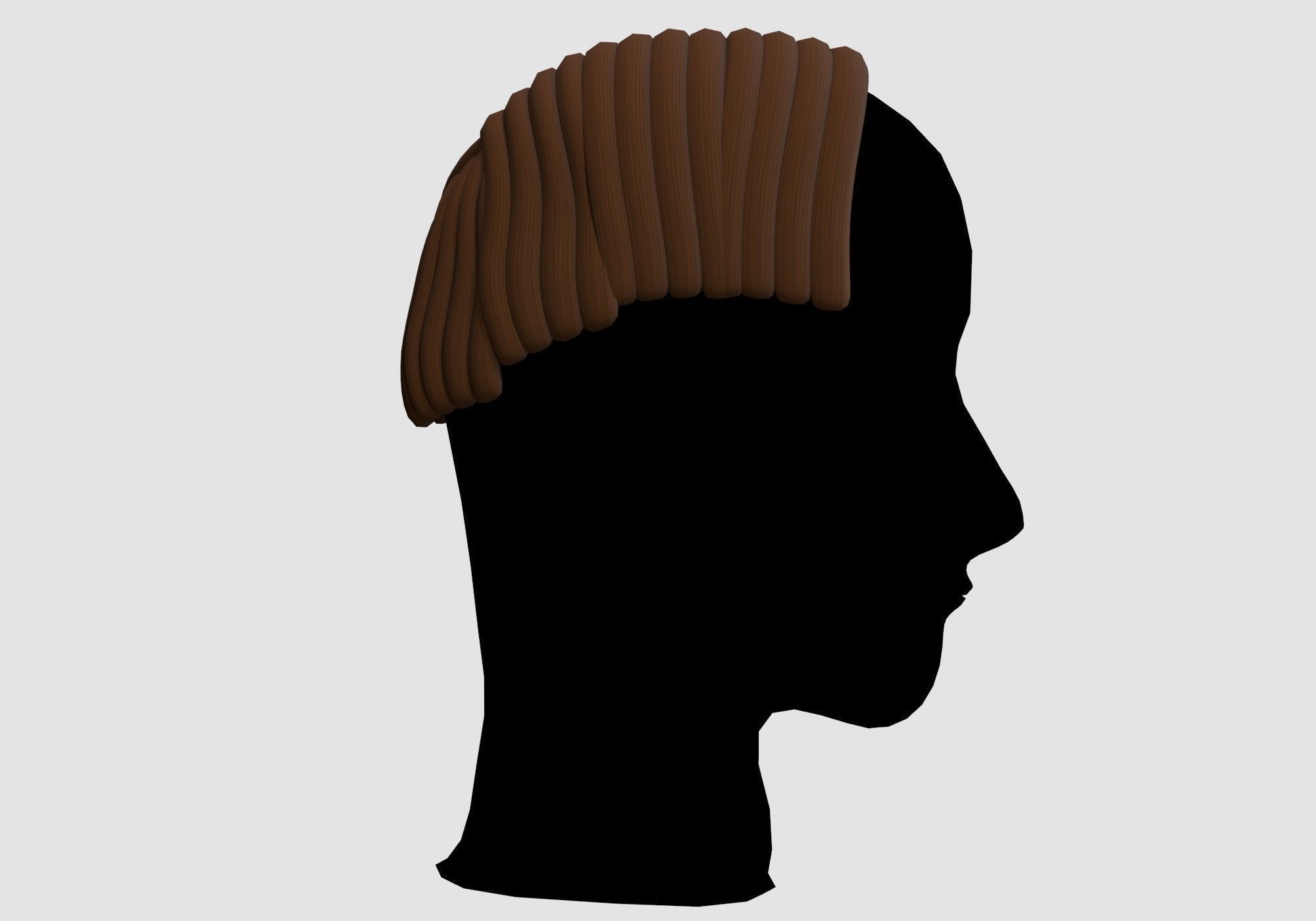 Simple Male Hairstyle  Low-poly 3D model_2