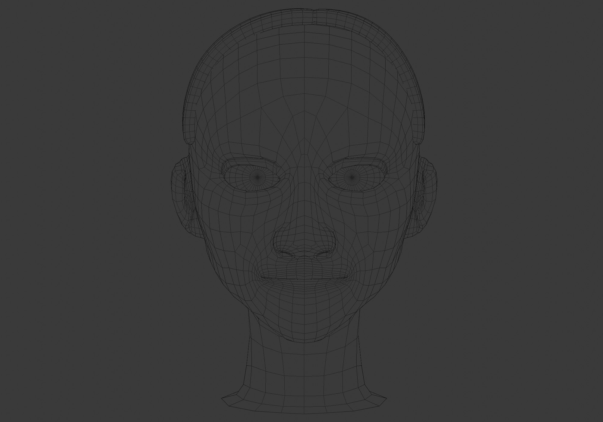 Simple Male Hairstyle  Low-poly 3D model_5