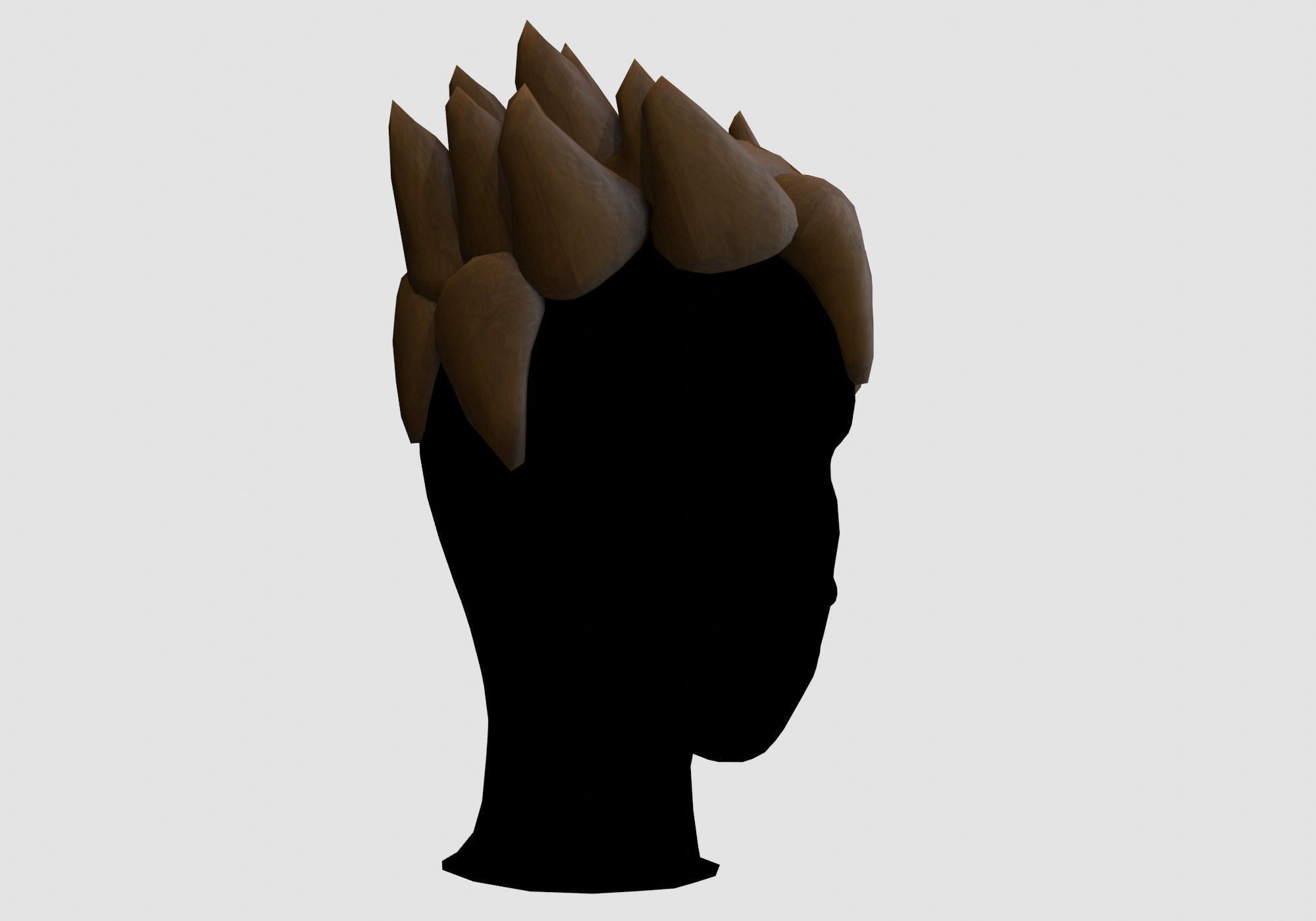 Sharp Up Hairstyle Low-poly 3D model_1