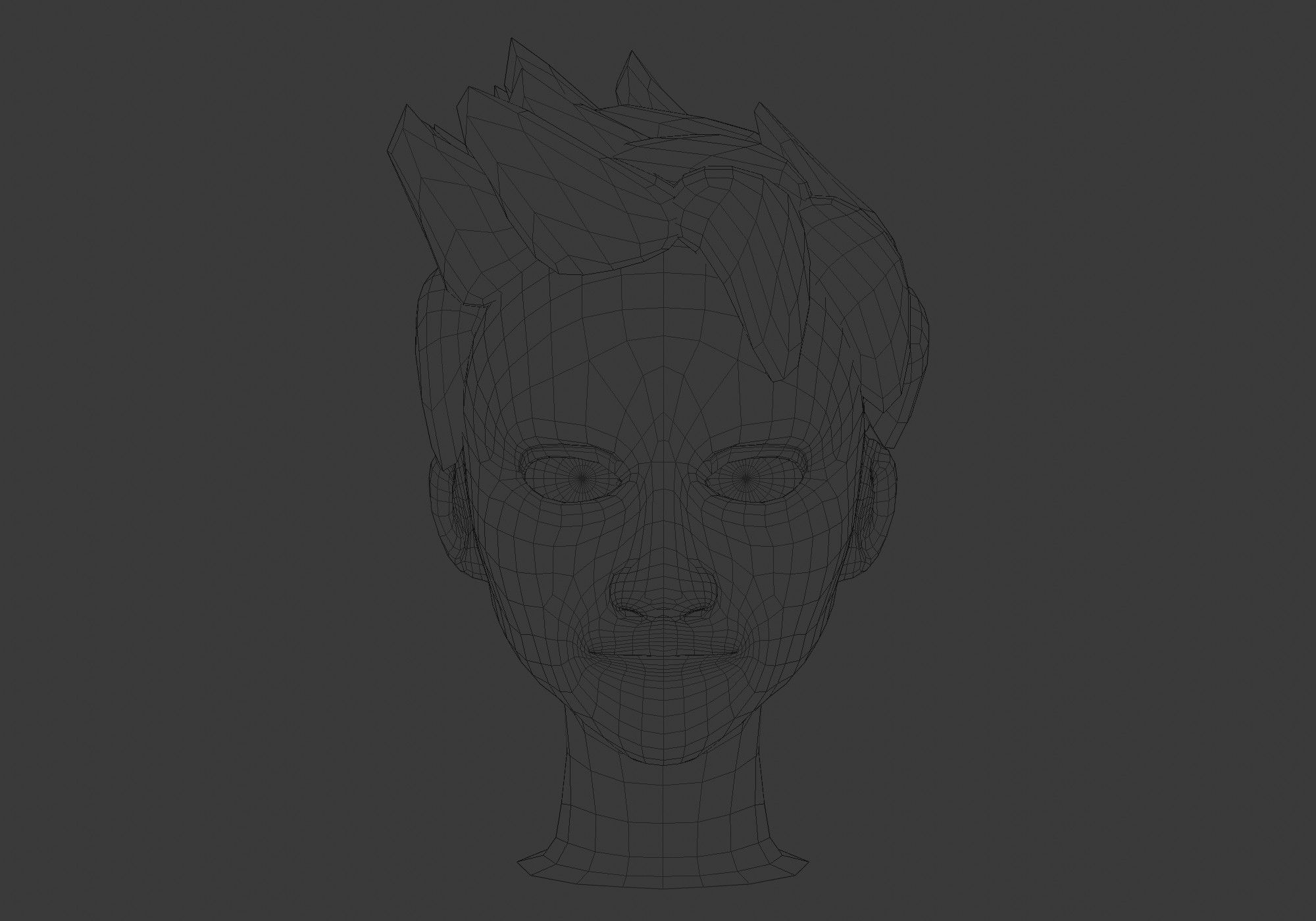 Sharp Up Hairstyle Low-poly 3D model_5