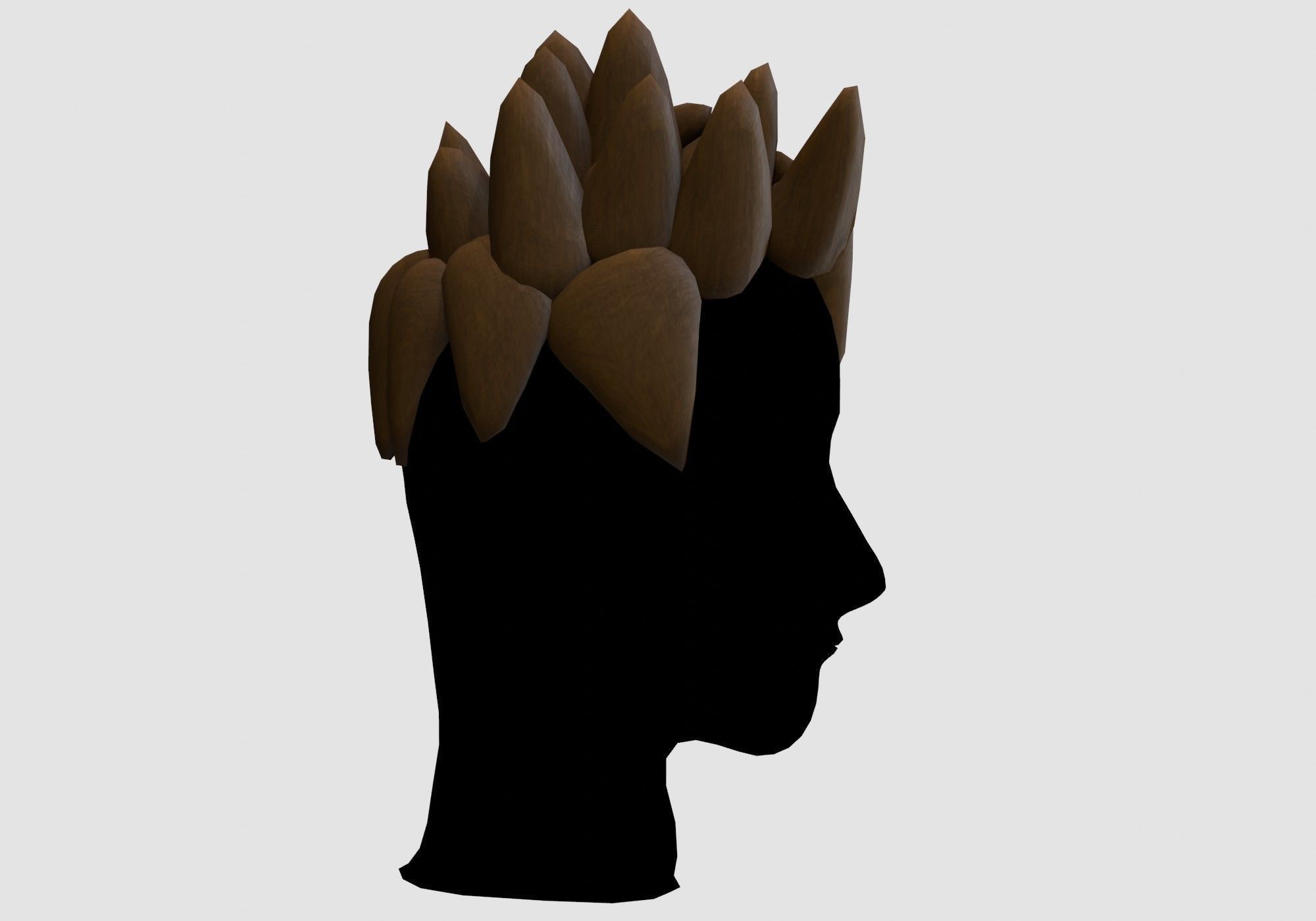 Sharp Up Hairstyle Low-poly 3D model_2
